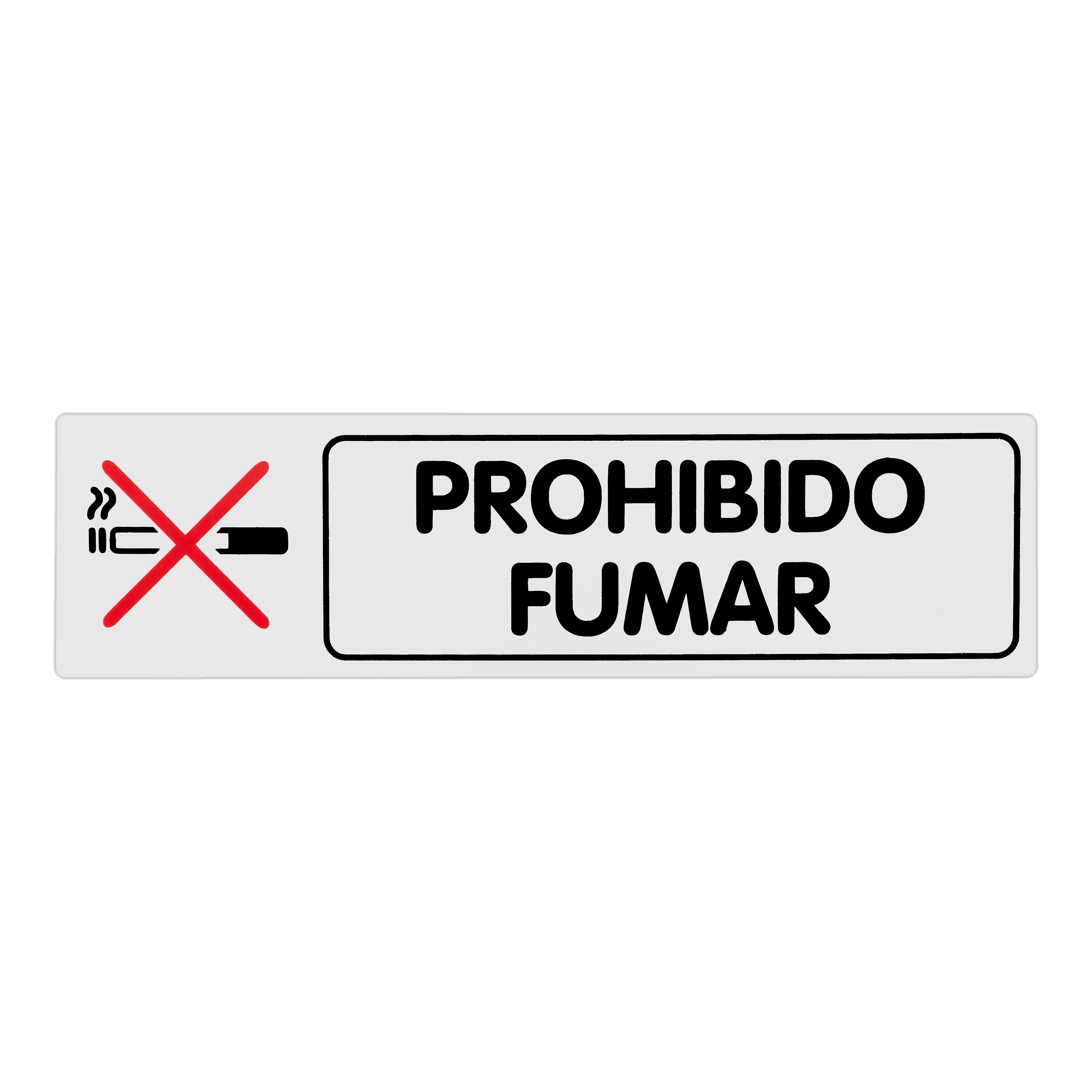 SEÑAL PLACA ALUMINIO PLATA PROHIBIDO FUMAR 1UD - 2