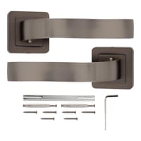 JUEGO DE MANILLA ROSETAS ZAMAK GRAFITO MATE 8844 - 3