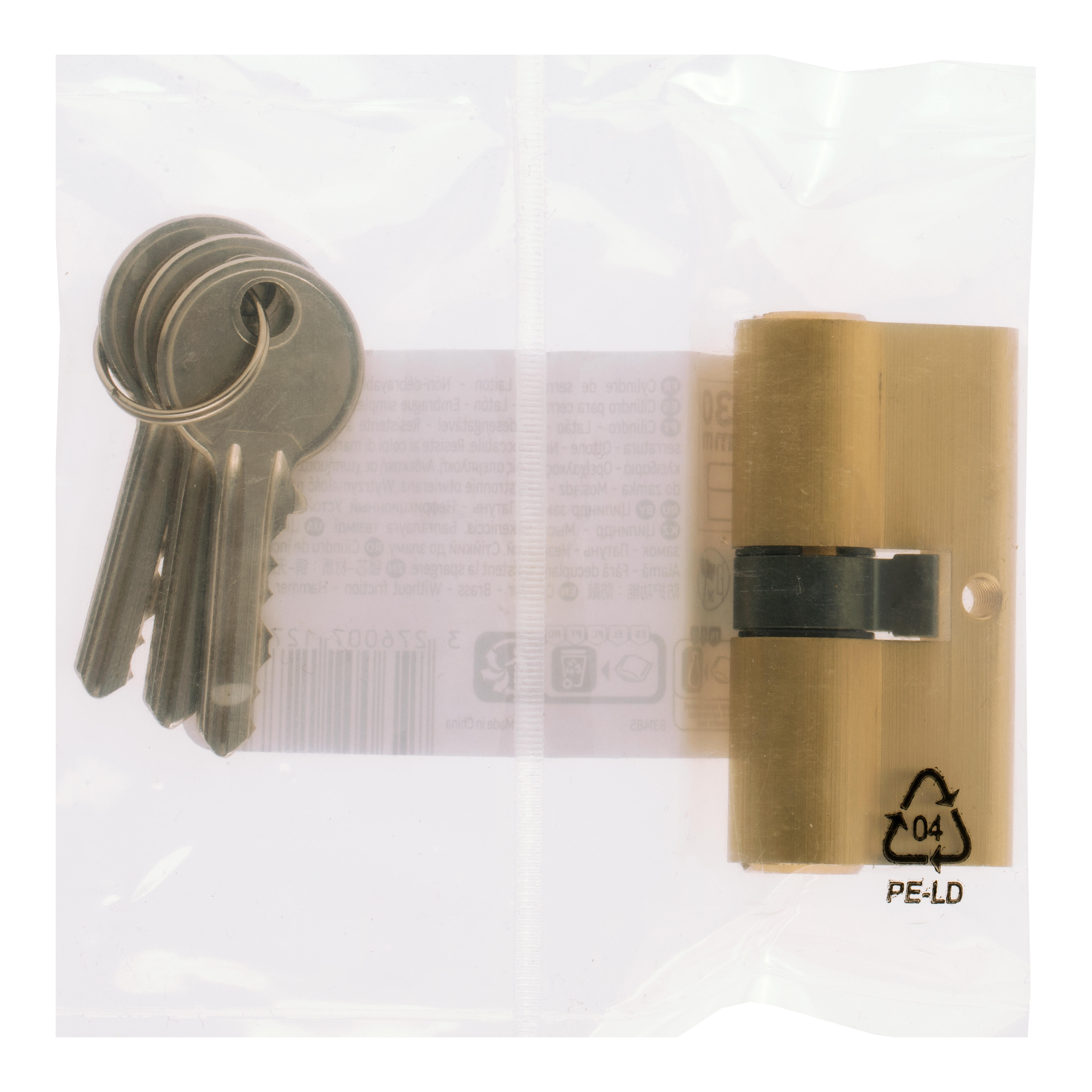 CILINDRO BOMBIN 30 X 40  MM. SERRETA LEVA 15  MM. LATON - 3