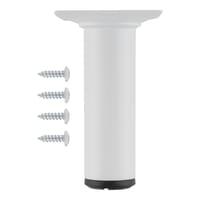 PATA MUEBLE ACERO REDONDA 100MM 30MM BLANCA. - 2