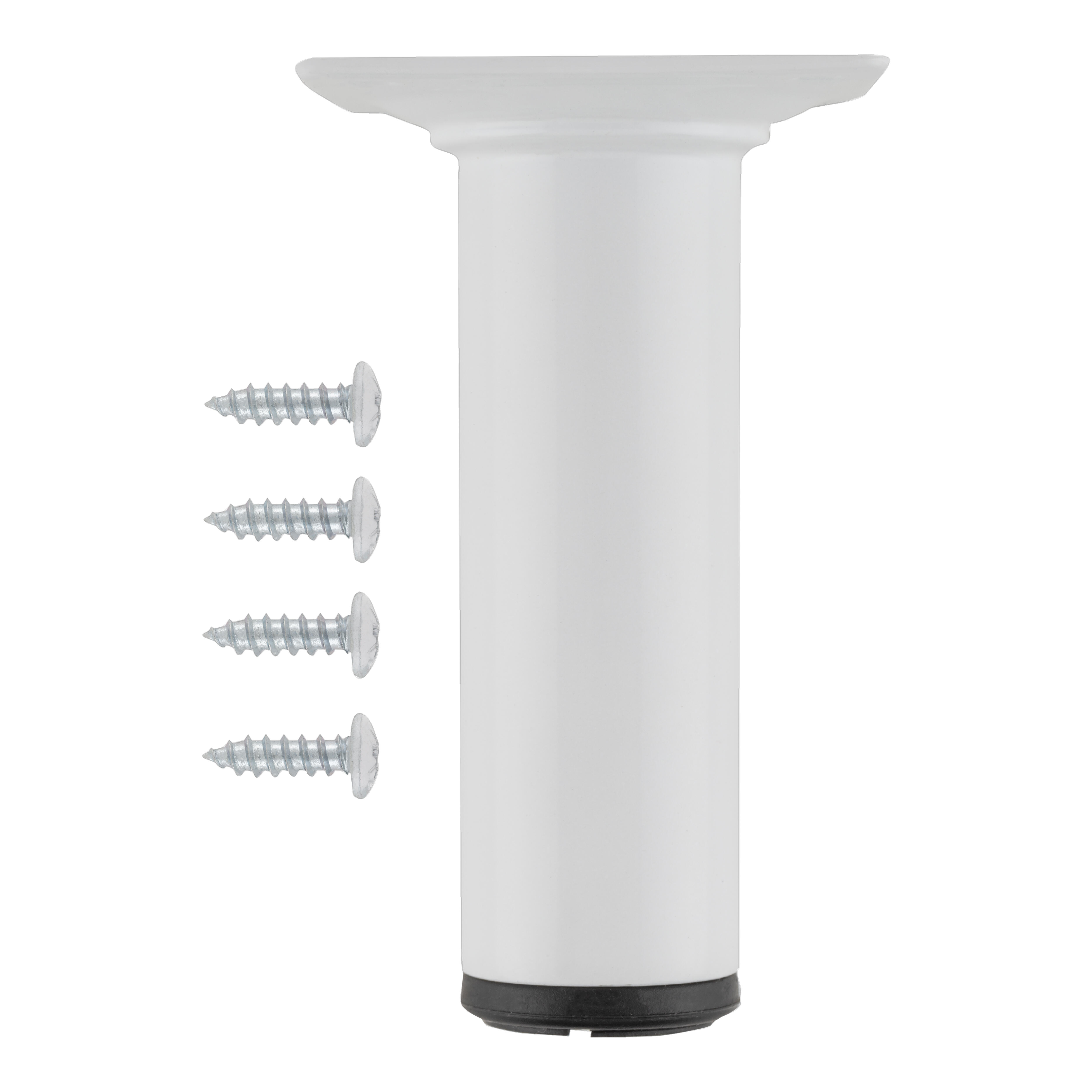 PATA MUEBLE ACERO REDONDA 100MM 30MM BLANCA. - 2