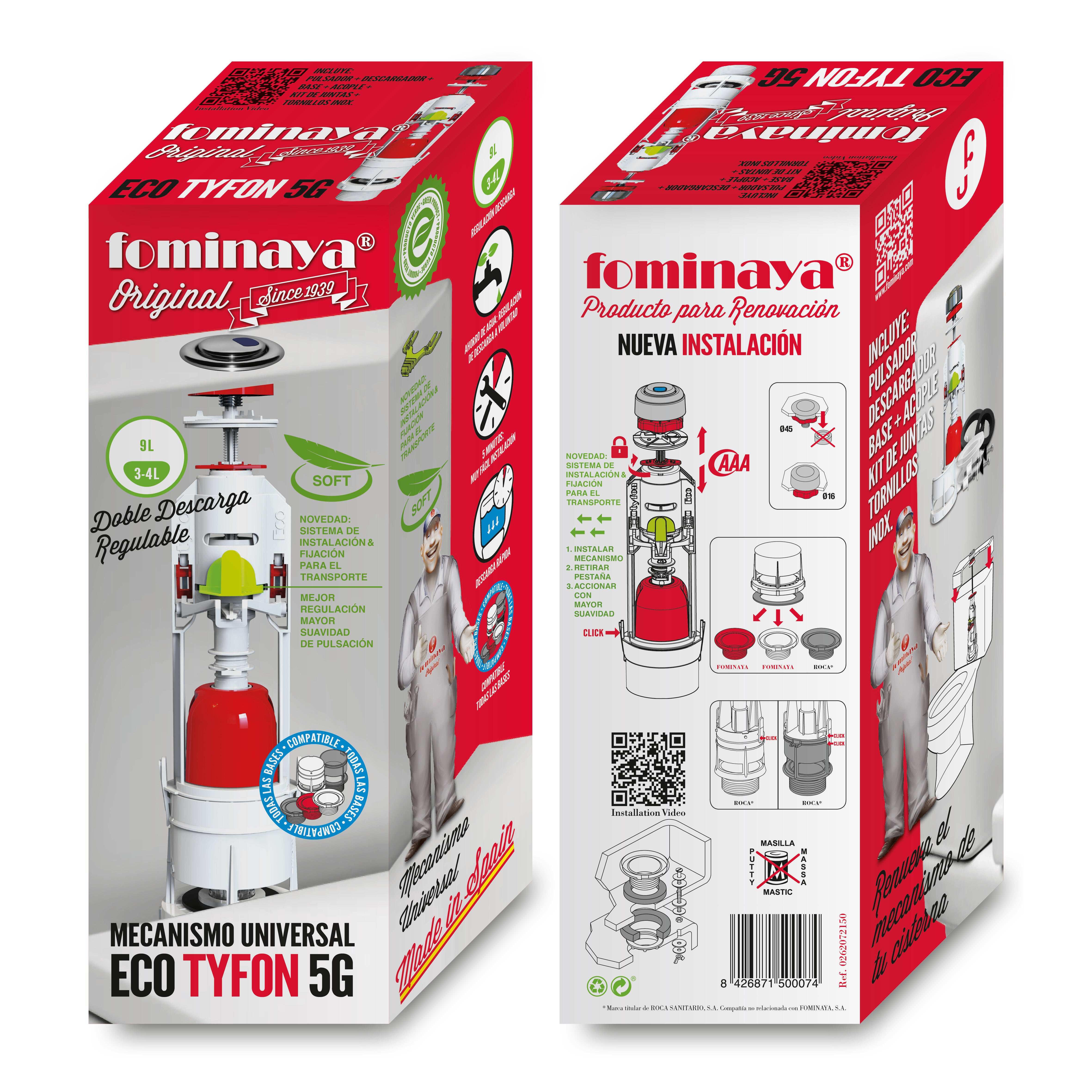 MECANISMO DESCARGA CON DOBLE PULSADOR 3-6L 5G FOMINAYA - 2