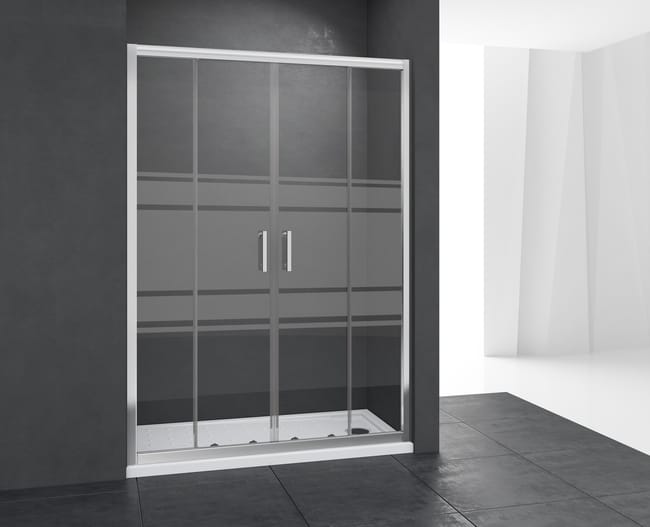 MAMPARA DE DUCHA FRONTAL CORREDERA LEXIE 180CM CROMO - 1