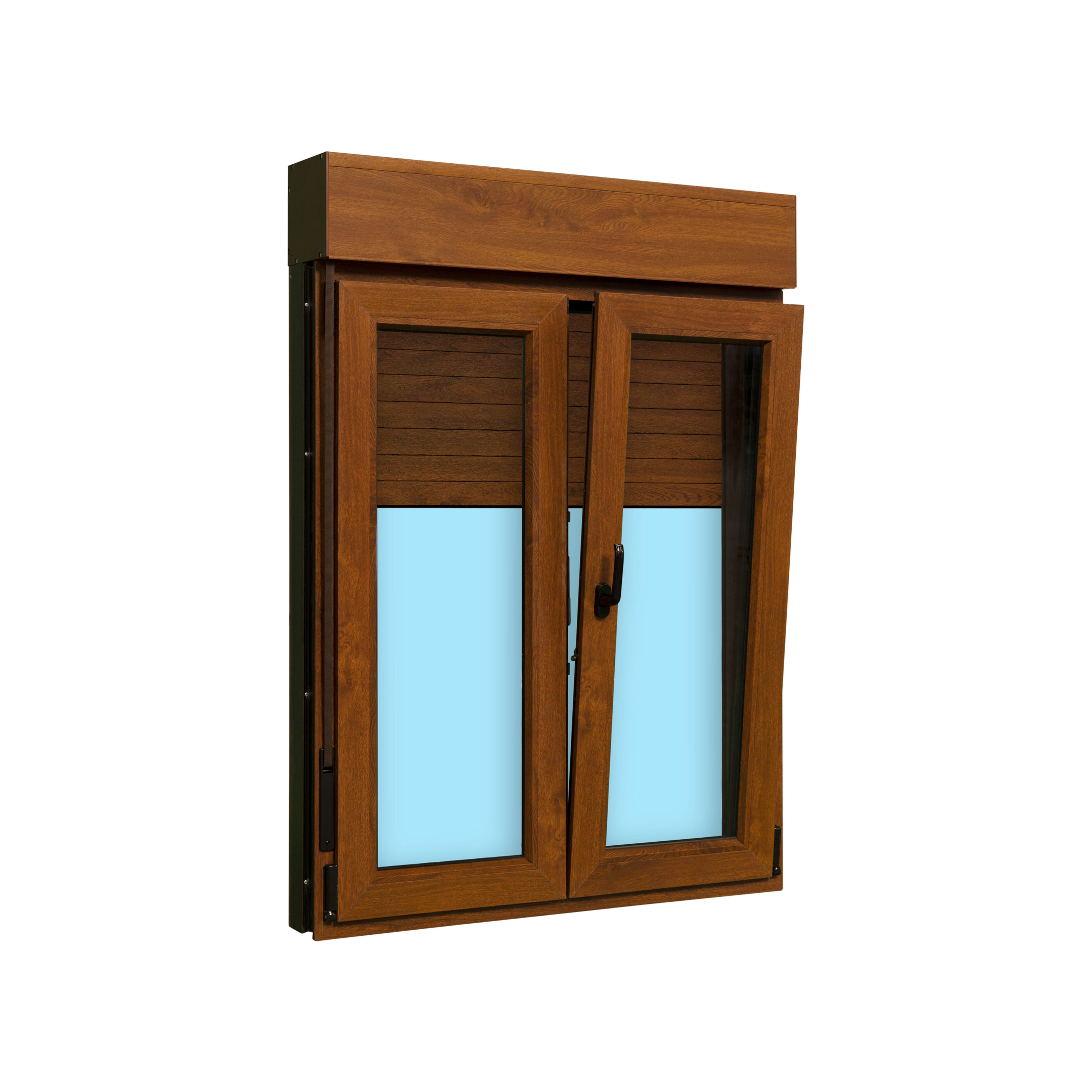VENTANA PVC OSCILOBATIENTE  CON PERSIANA ROBLE 100X138CM - 4