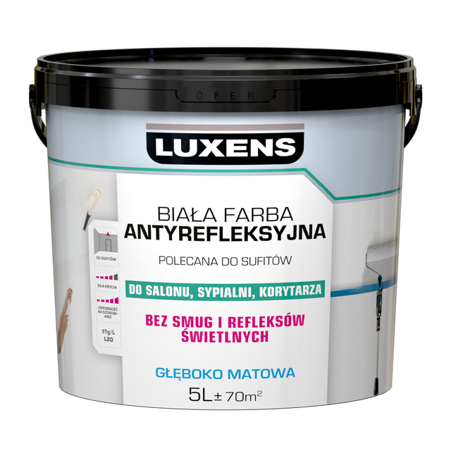 Farba Luxens Antyrefleksyjna emulsja biała 5 l