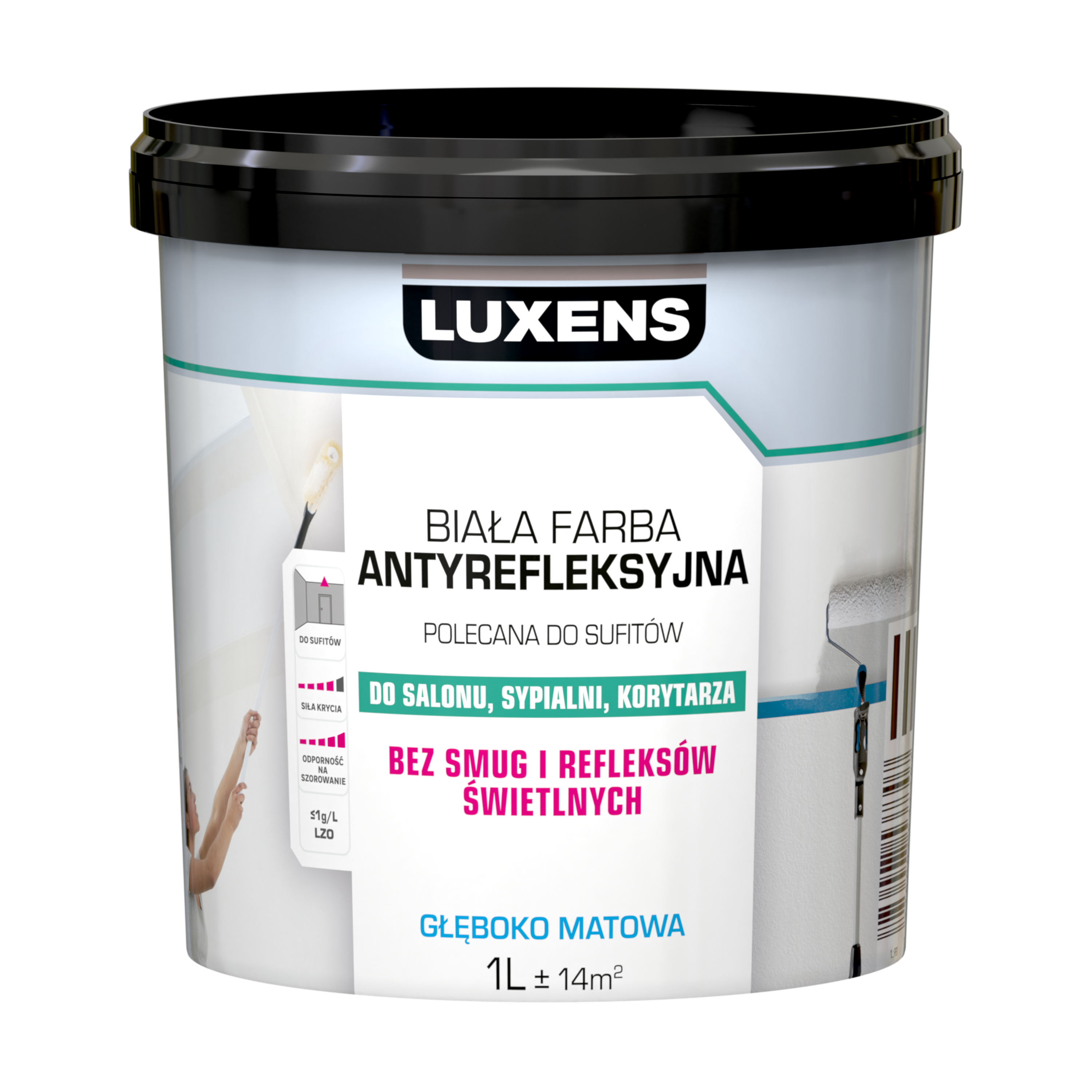Farba Luxens Antyrefleksyjna emulsja biała 1 l