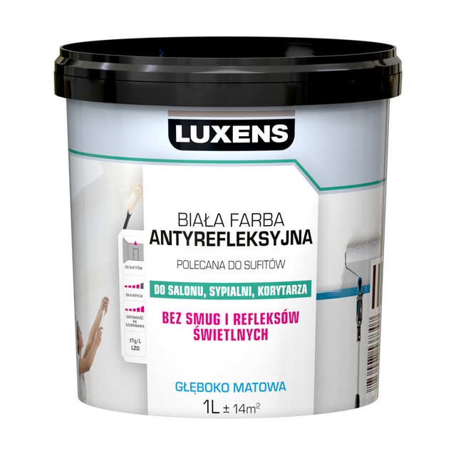 Farba Luxens Antyrefleksyjna emulsja biała 1 l