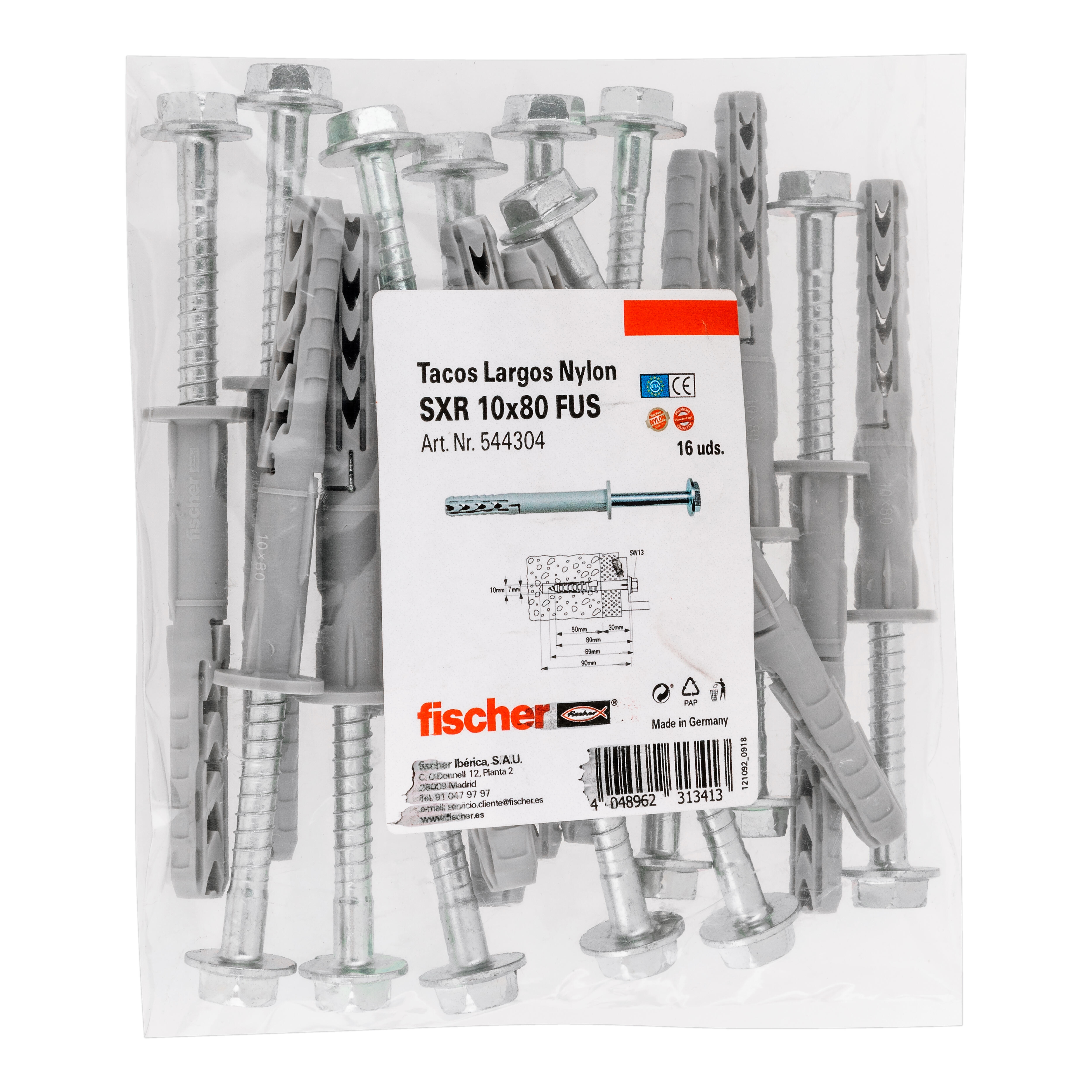 BUCHA TAPIT SXR CABEÇA  SEXTAVADA 10x80mm 16un - 3