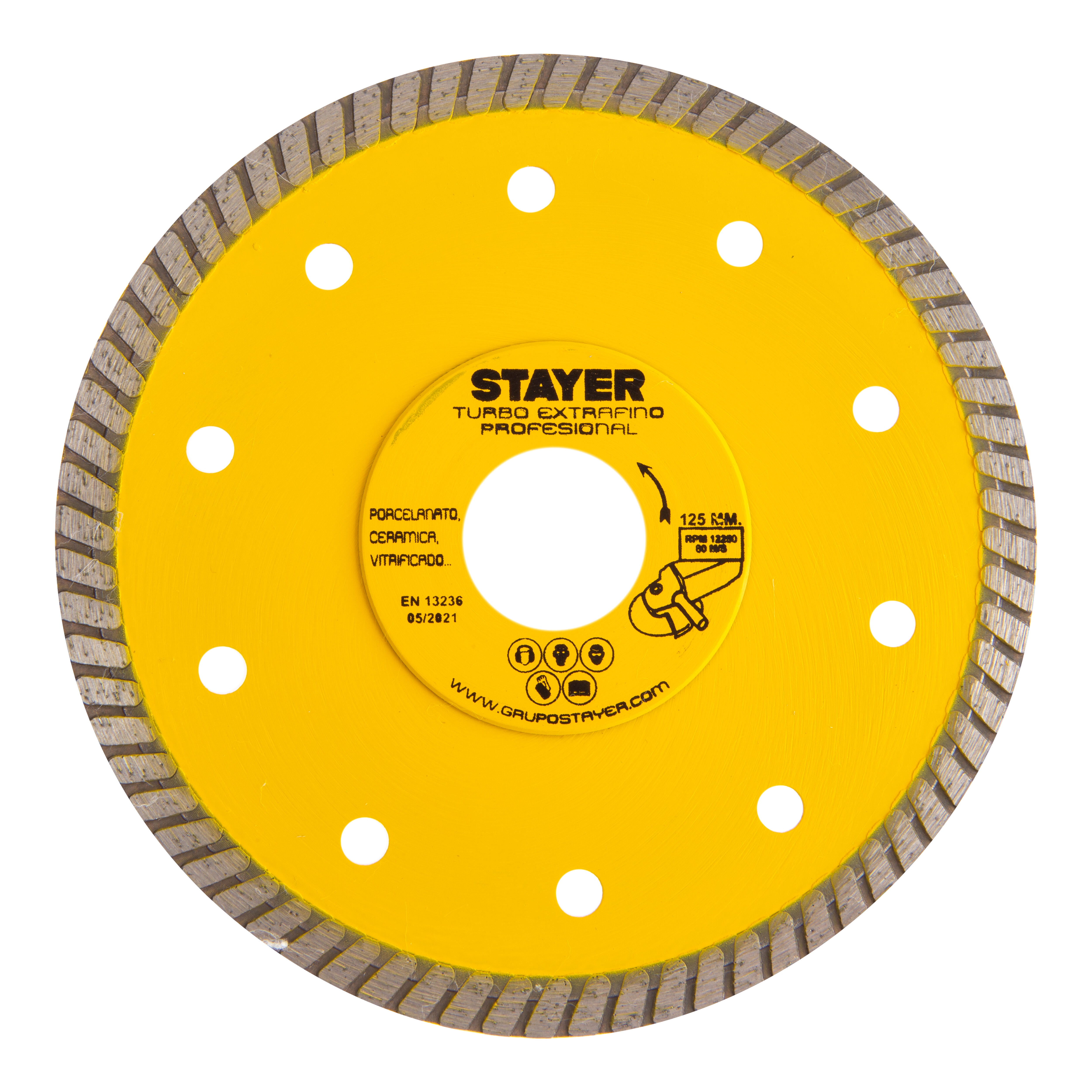 DISCO DE DIAMANTE AMOLADORA CORTE CERÁMICO BANDA CONTÍNUA TURBO EXTRAFINO 125MM STAYER - 5