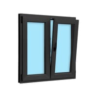 VENTANA PVC  OSCILOBATIENTE GRIS GRAFITO 100X100CM - 4