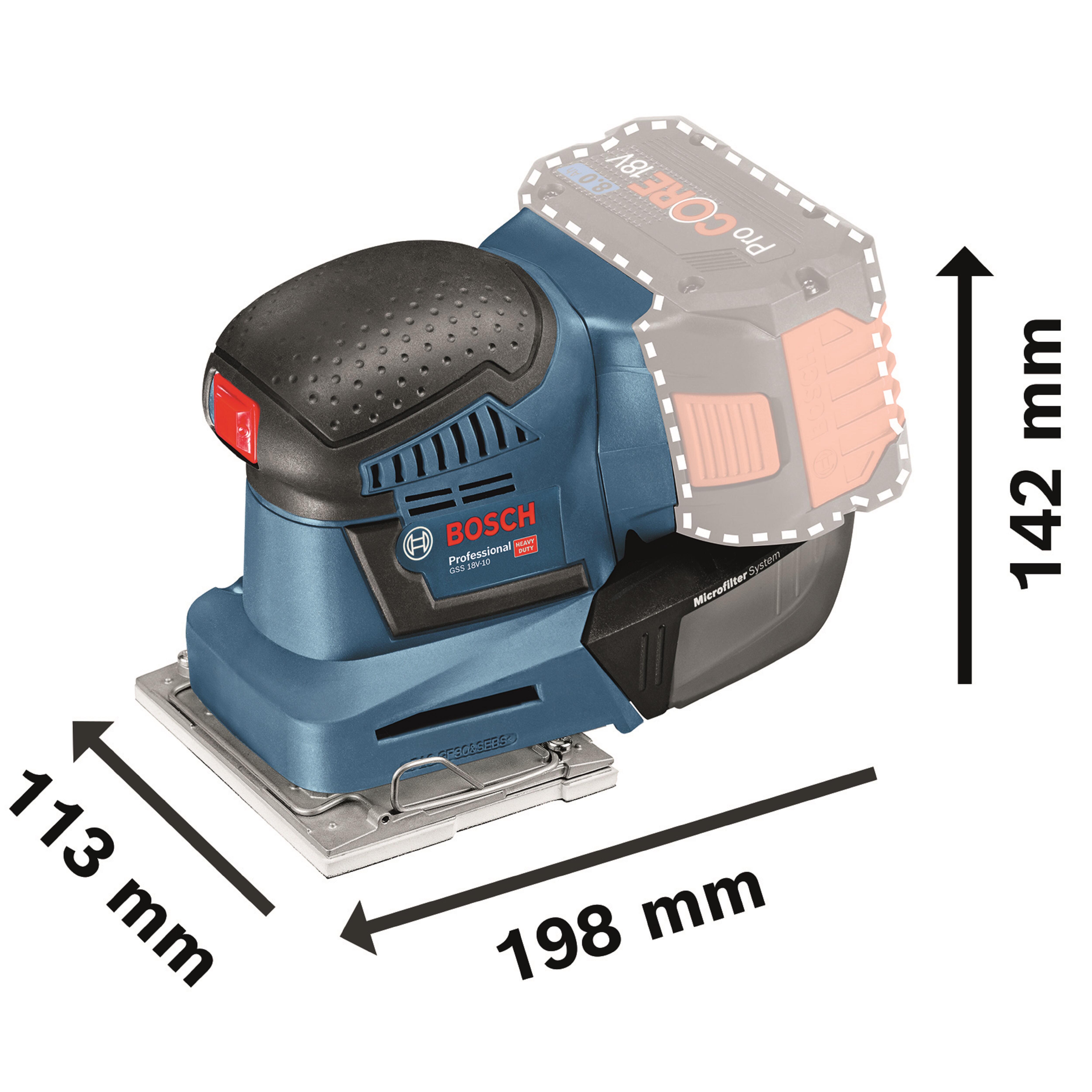 LIJADORA ORBITAL A BATERIA 18V BOSCH GSS 18V-10  - 3