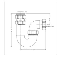 SIFON LAVABO CURVO EXTENSIBLE 1 1/2