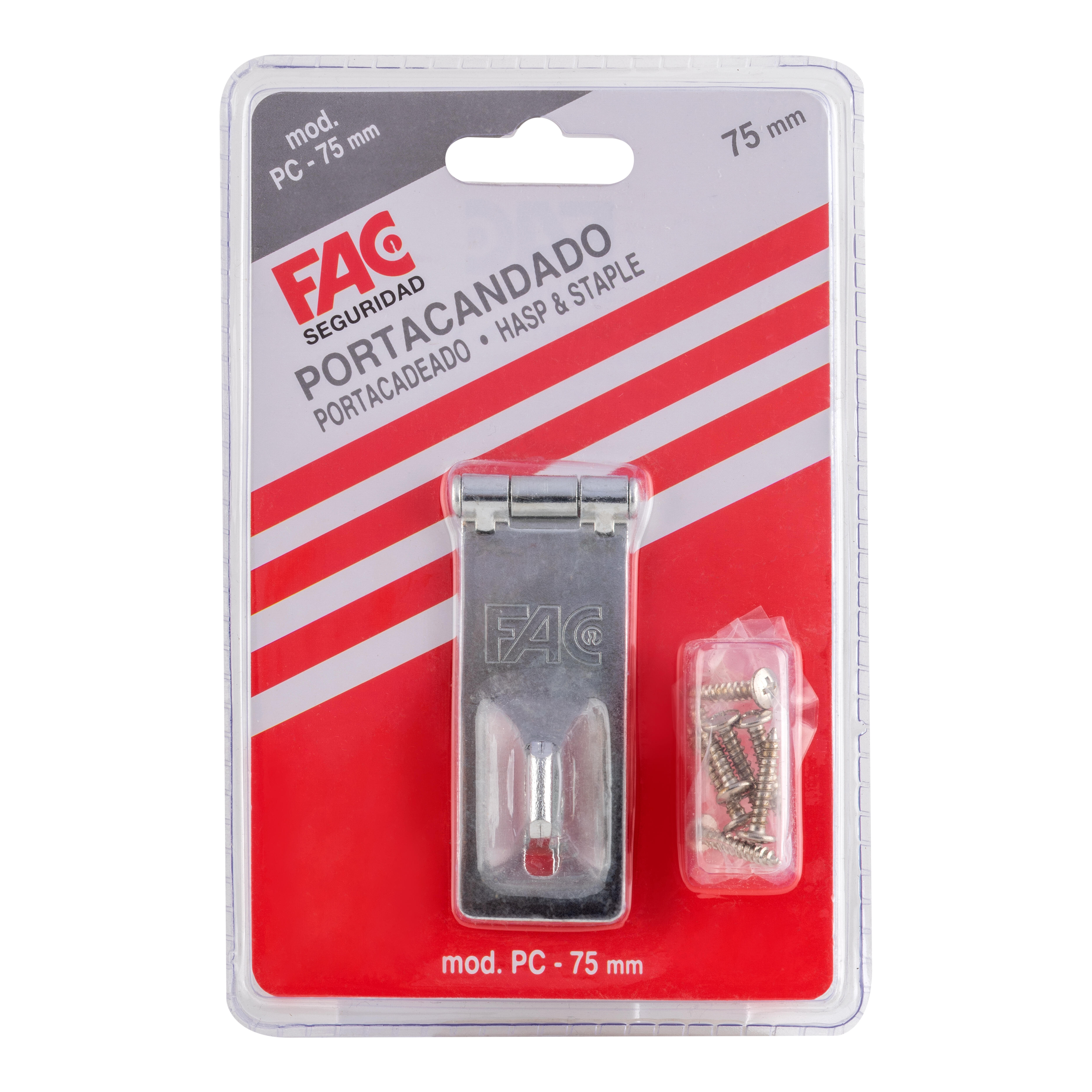 PORTACANDADO DE SEGURIDAD PARA PUERTA 75MM DE ACERO CON 0 LLAVES FAC - 2