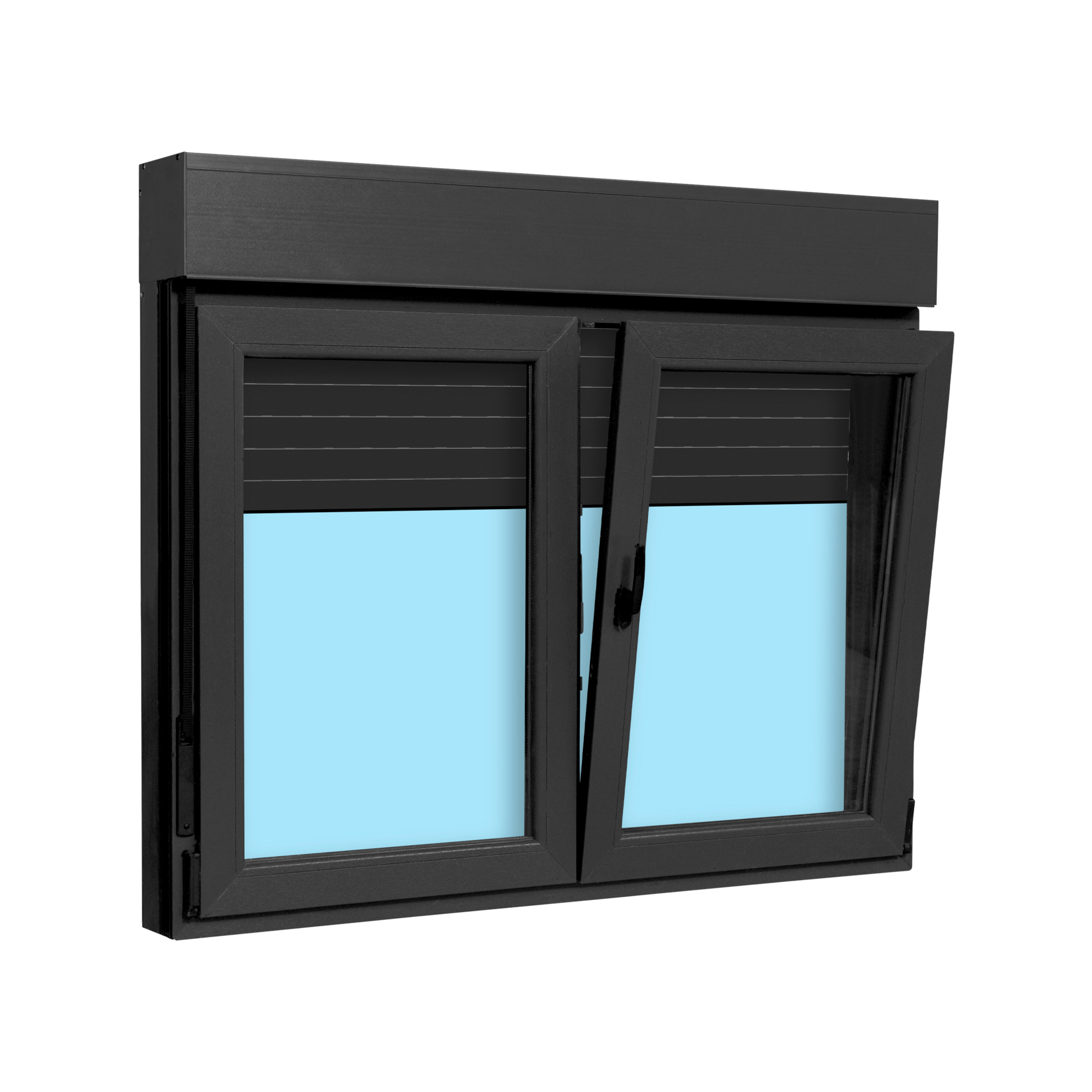  VENTANA PVC OSCILOBATIENTE CON PERSIANA GRIS GRAFITO140X118CM - 4