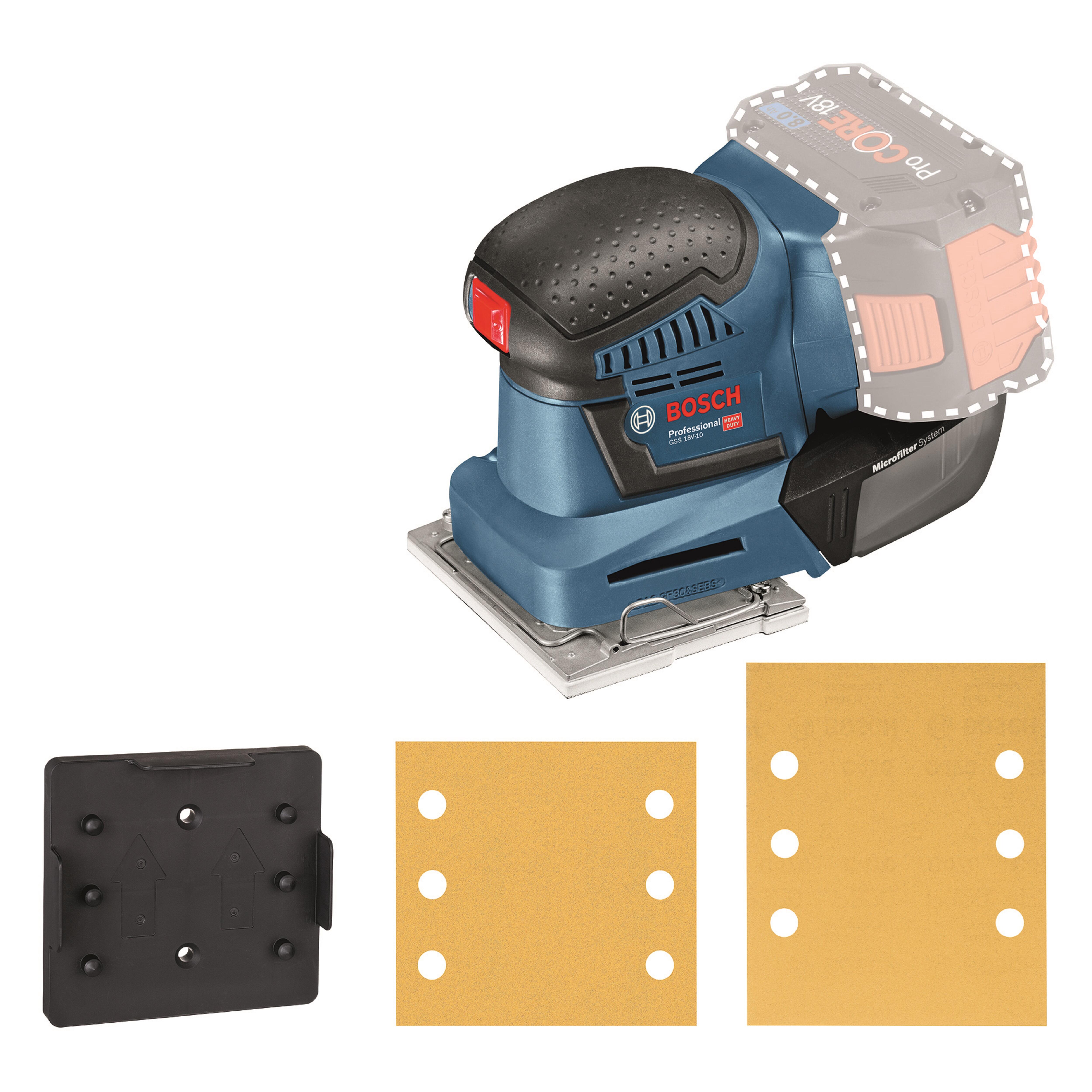 LIJADORA ORBITAL A BATERIA 18V BOSCH GSS 18V-10  - 2