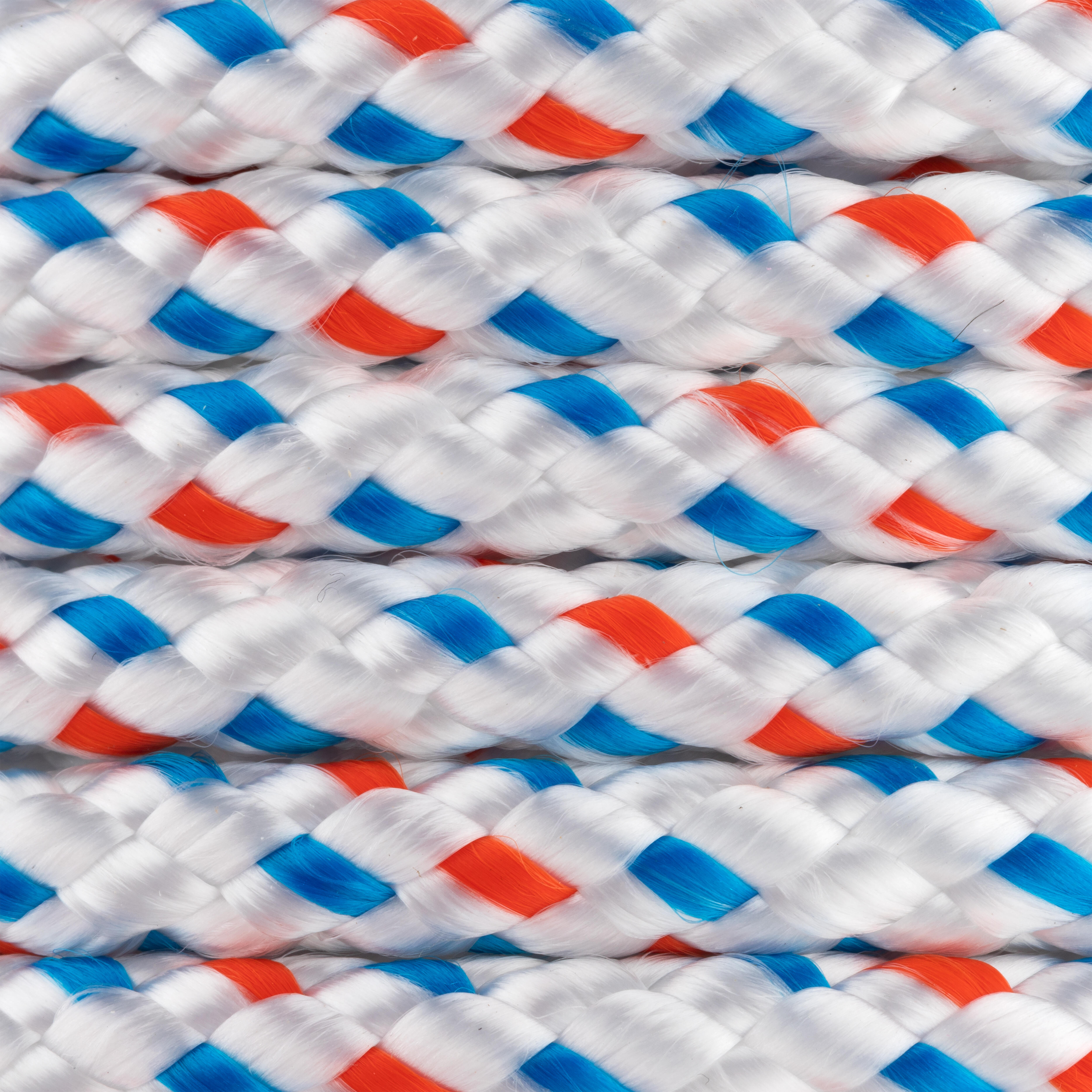 CUERDA POLIÉSTER TRENZADA 8MM 35M BLANCO PINTAS AZUL NARANJA ROMBULL - 2