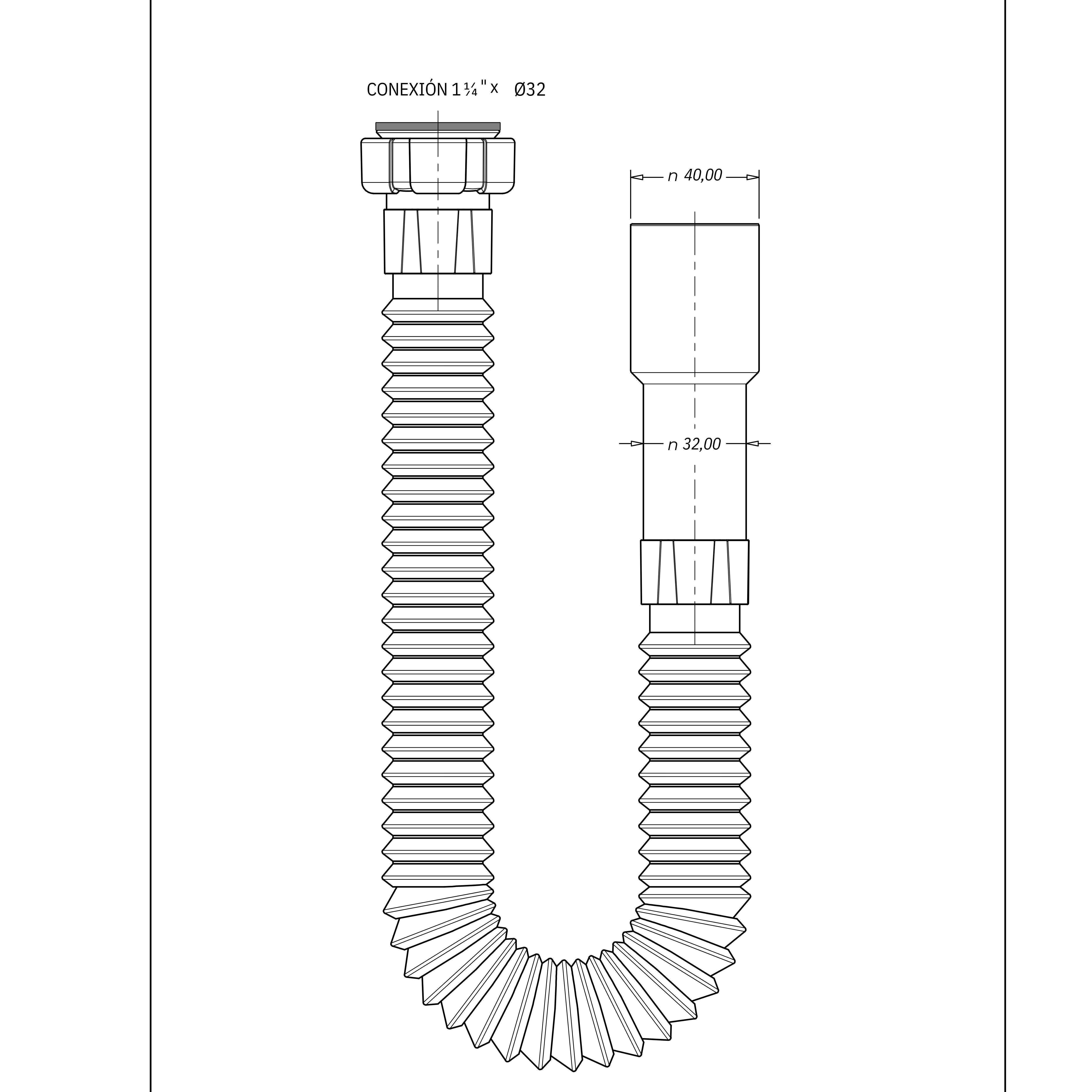 SIFÓN LAVABO EXTENSIBLE 1 1/4