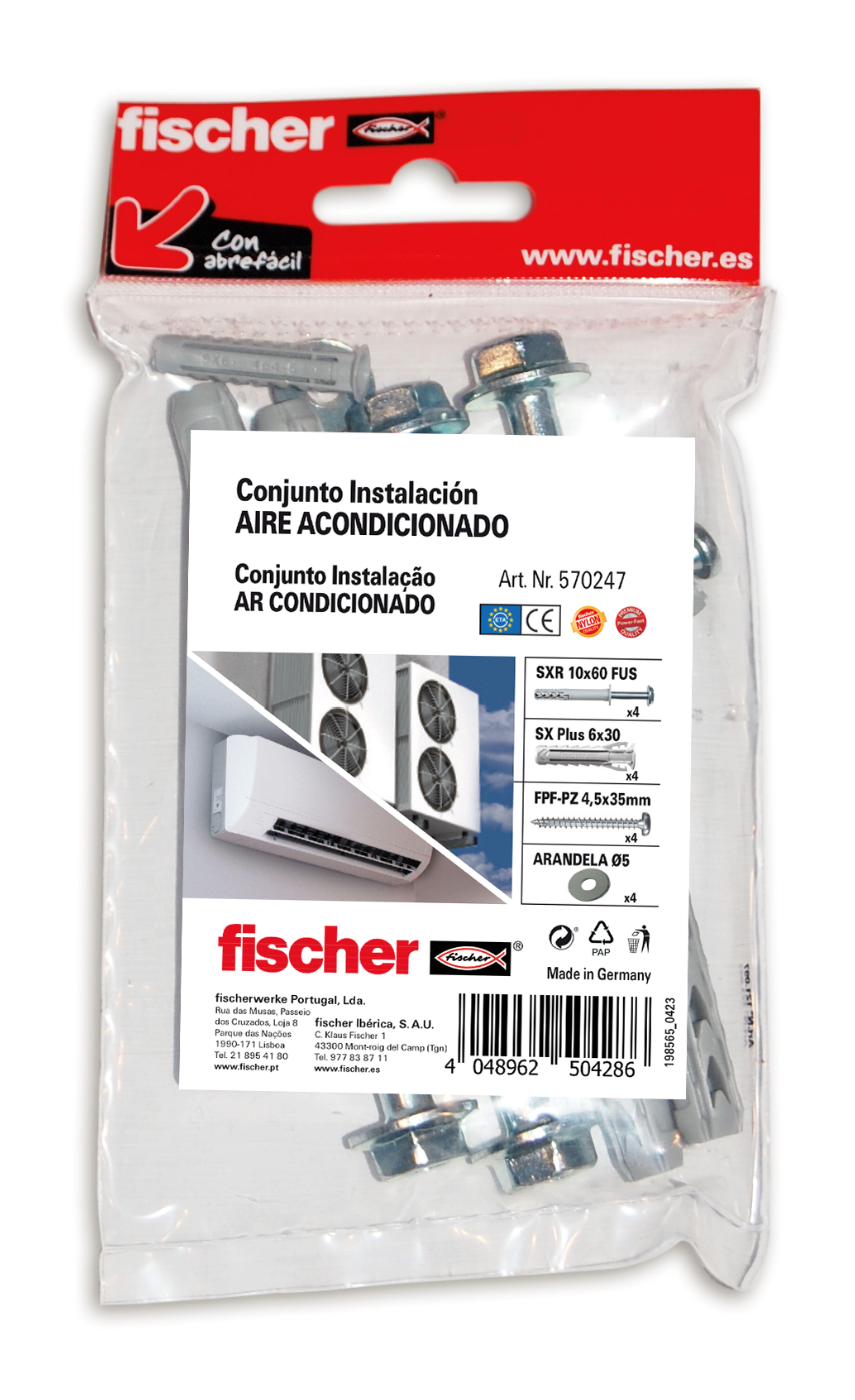CONJUNTO FIJACION AIRE ACONDICIONADO 4 UDS FISCHER - 2
