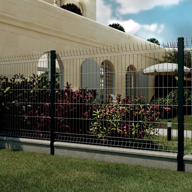 Plaque de soubassement béton demi-chaperon, L.252.2 x H.25 cm x Ep.33 mm