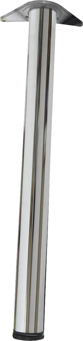 PATA MUEBLE ACERO REDONDA CON NIVELADOR 710MM 60MM CROMO BRILLO. - 3