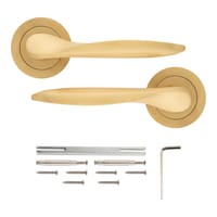 JUEGO MANILLA ROSETAS LATON ACABADO LATON MATE MODELO SOCHI - 4