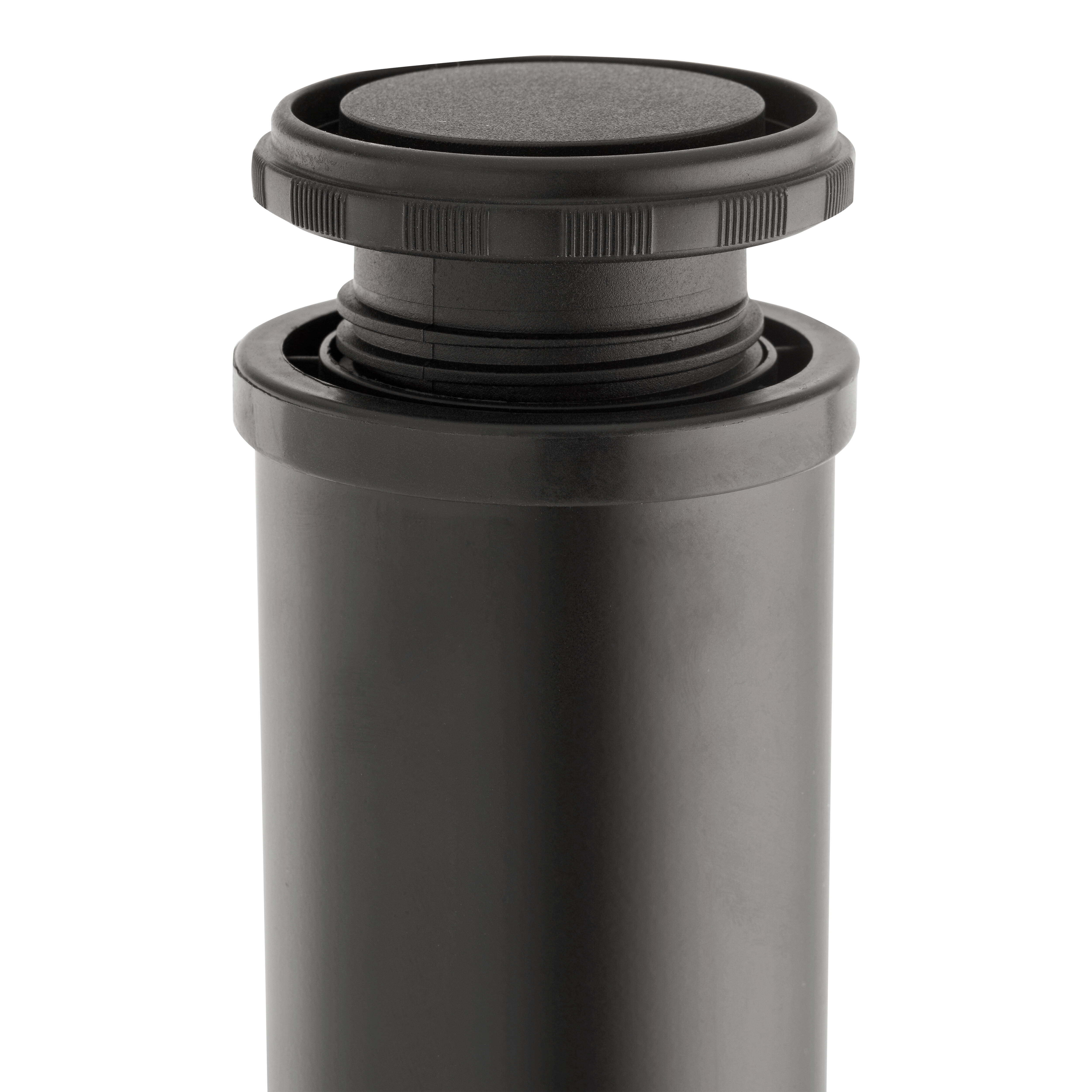 PATA MUEBLE ACERO REDONDA CON NIVELADOR 710MM 60MM NEGRA. - 3