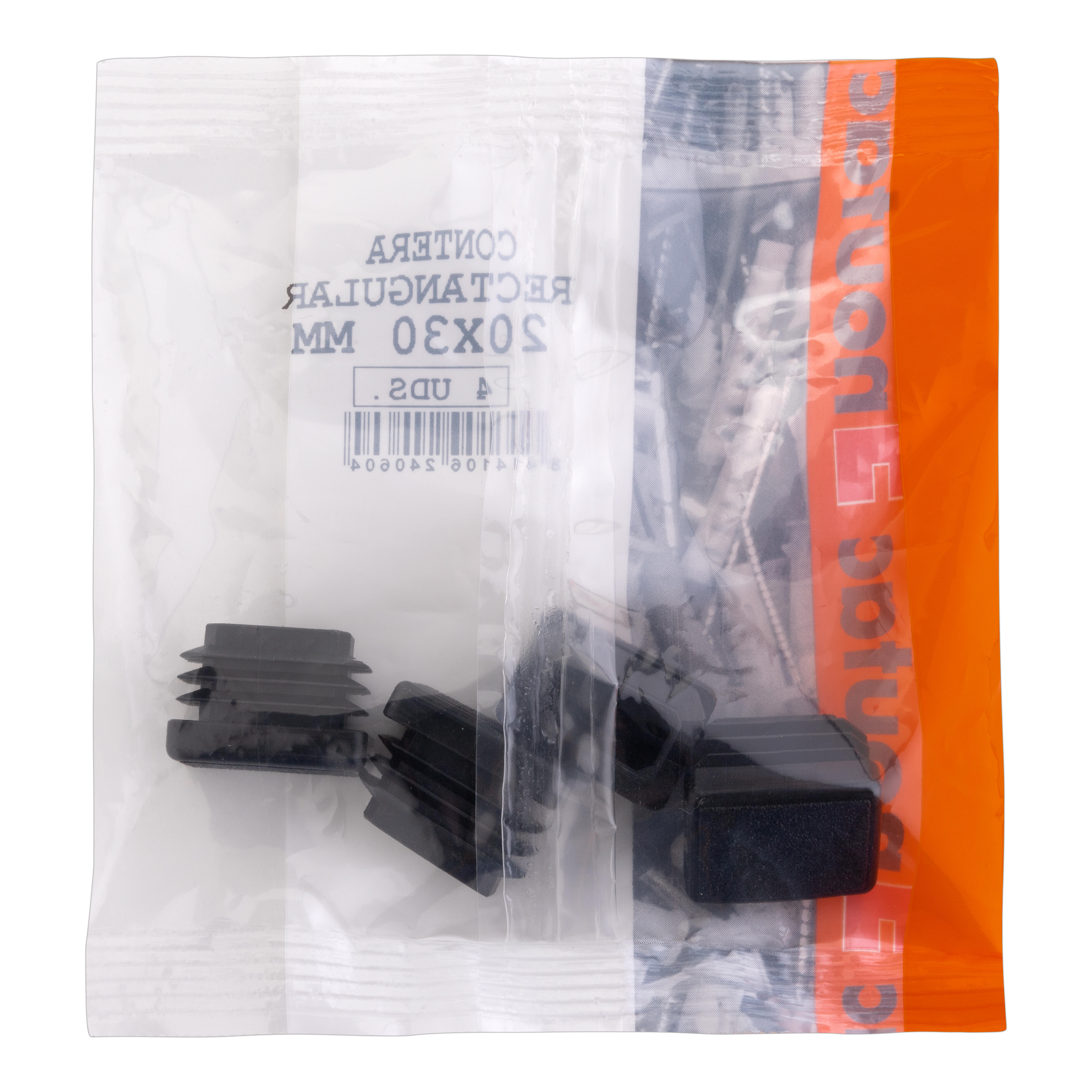 CONTERA PLASTICO EMBUTIR 20 X 30 MM NEGRA. 4 UDS - 2