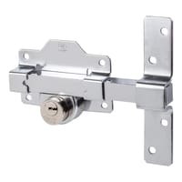 CERROJO PUERTA DE SEGURIDAD INTERIOR Y EXTERIOR CROMADO 5 LLAVES AMIG - 4