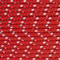 CUERDA POLIESTER TRENZADA CON ALMA 8MM. 1M ROJO CON PINTAS BLANCAS ROMBULL - 2