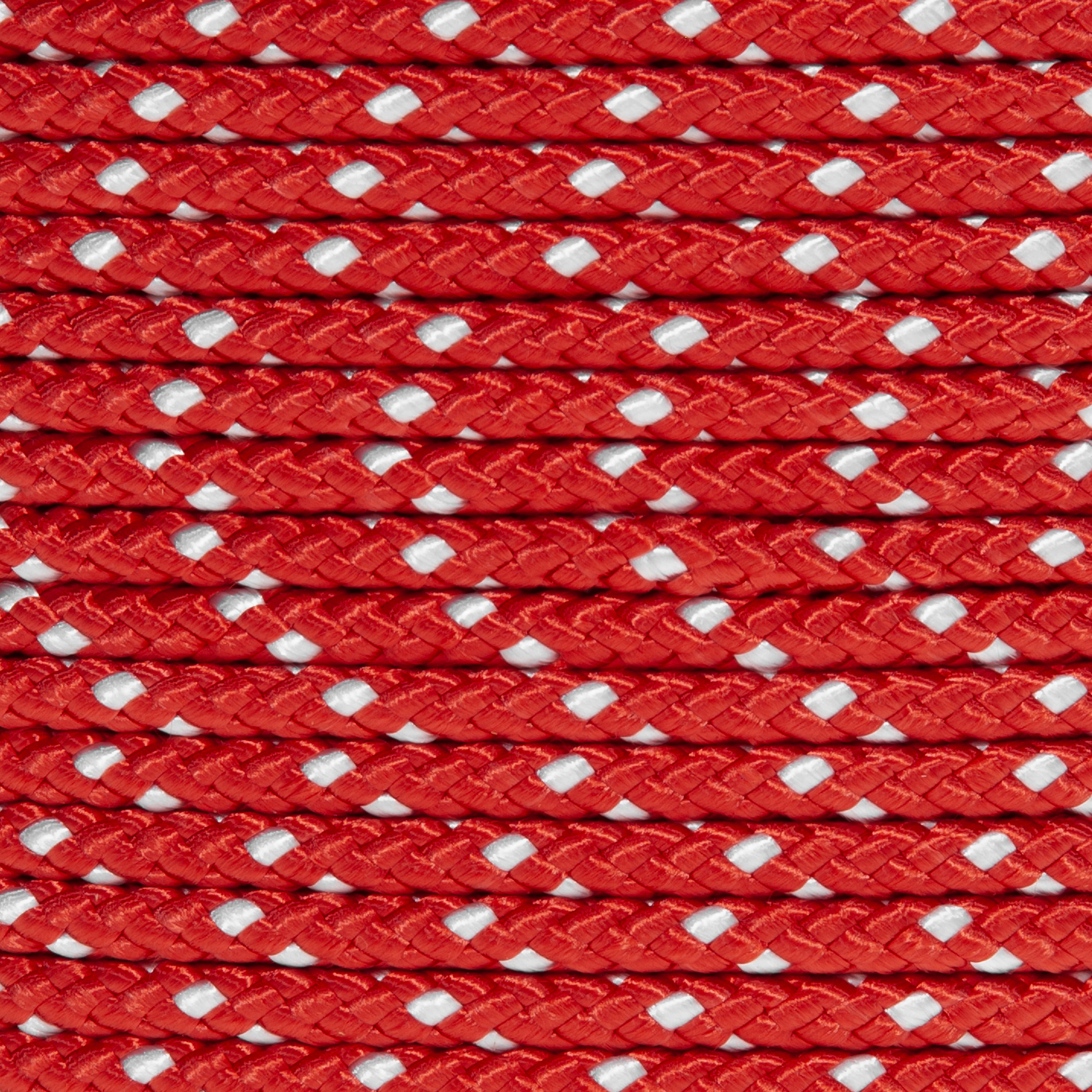 CUERDA POLIESTER TRENZADA CON ALMA 8MM. 1M ROJO CON PINTAS BLANCAS ROMBULL - 2