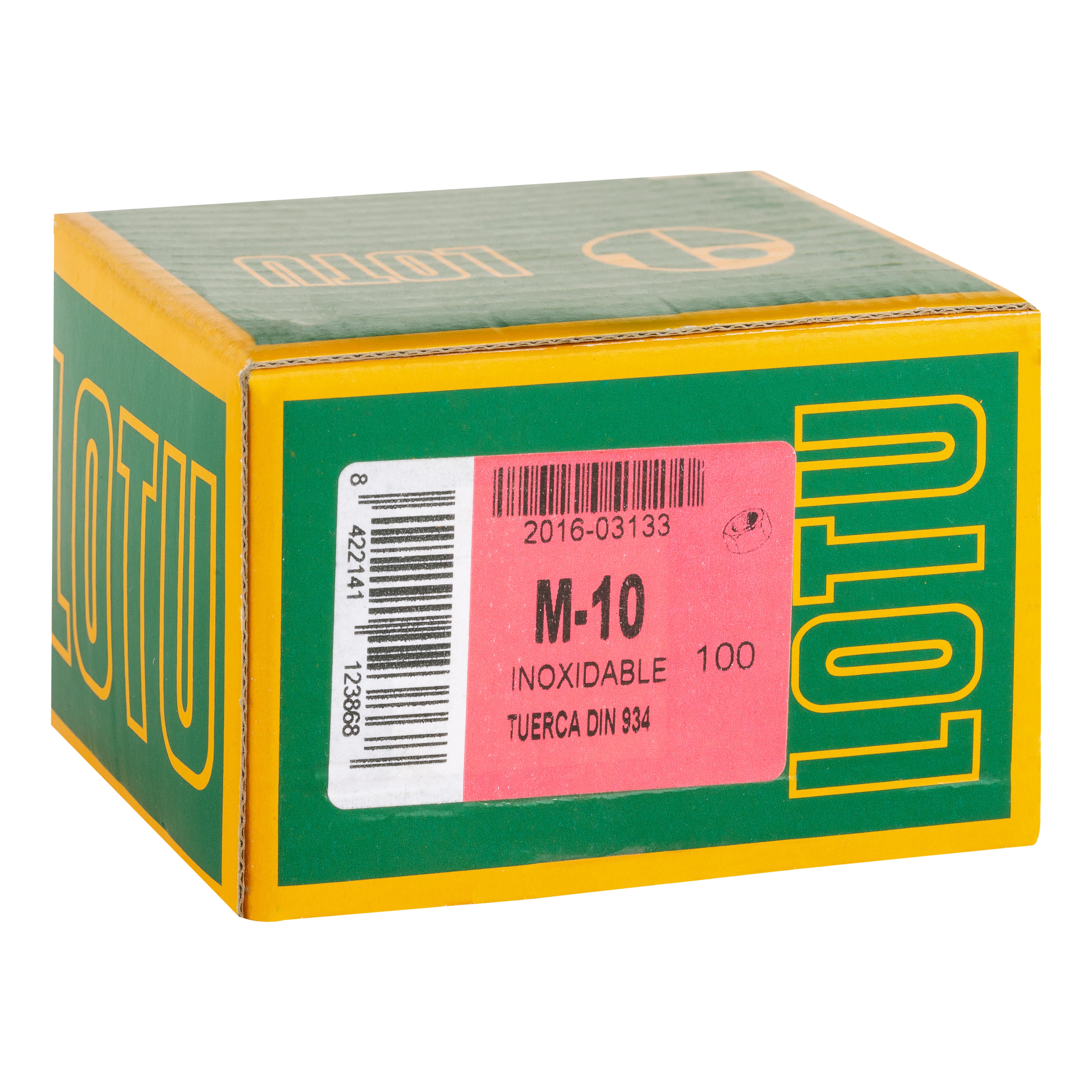 TUERCA HEXAGONAL DIN 934 ACERO INOXIDABLE A2 M10. 100 UDS. - 2