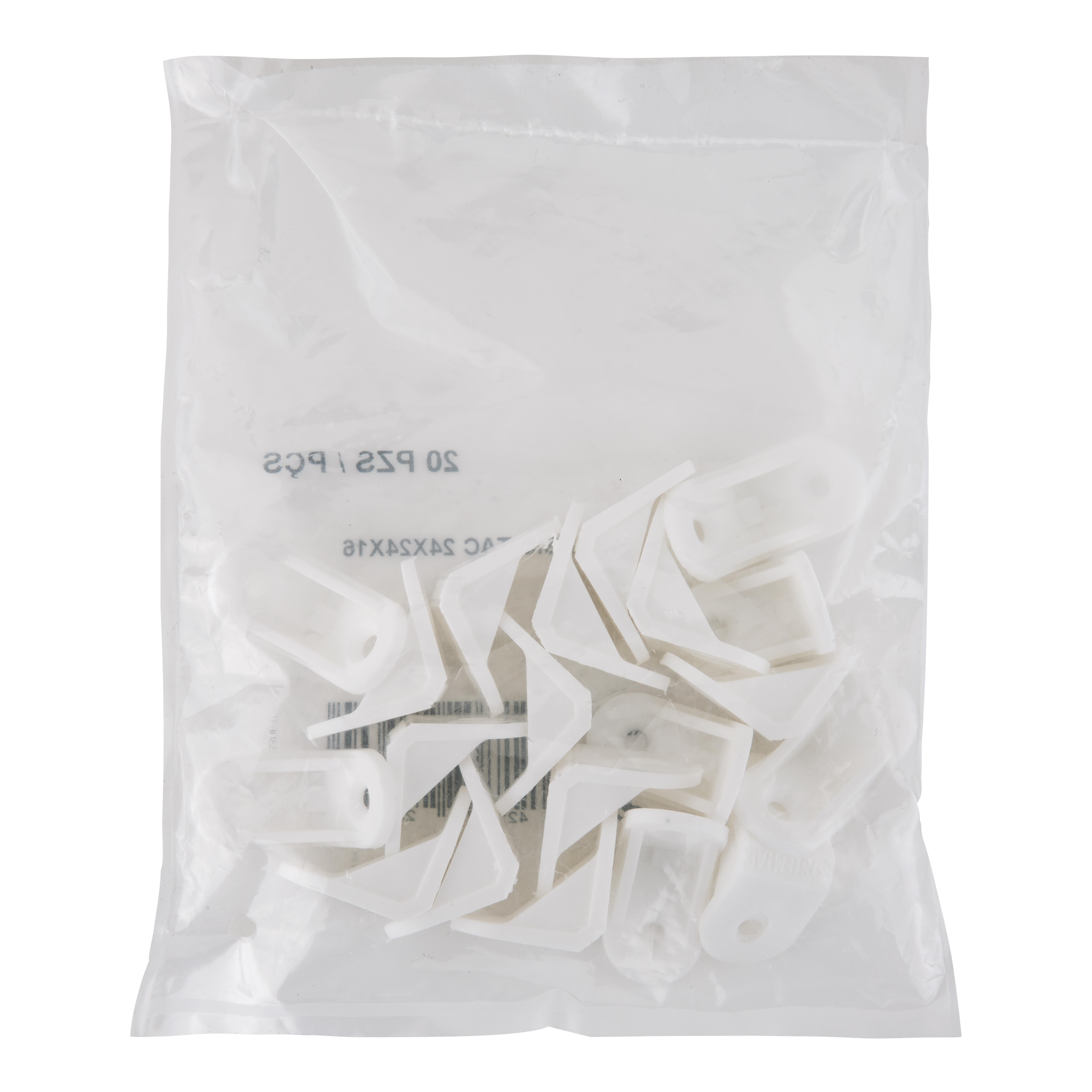 ESCUADRA DE ENSAMBLAJE PLASTICO BLANCO 24  MM. 20 UDS - 2