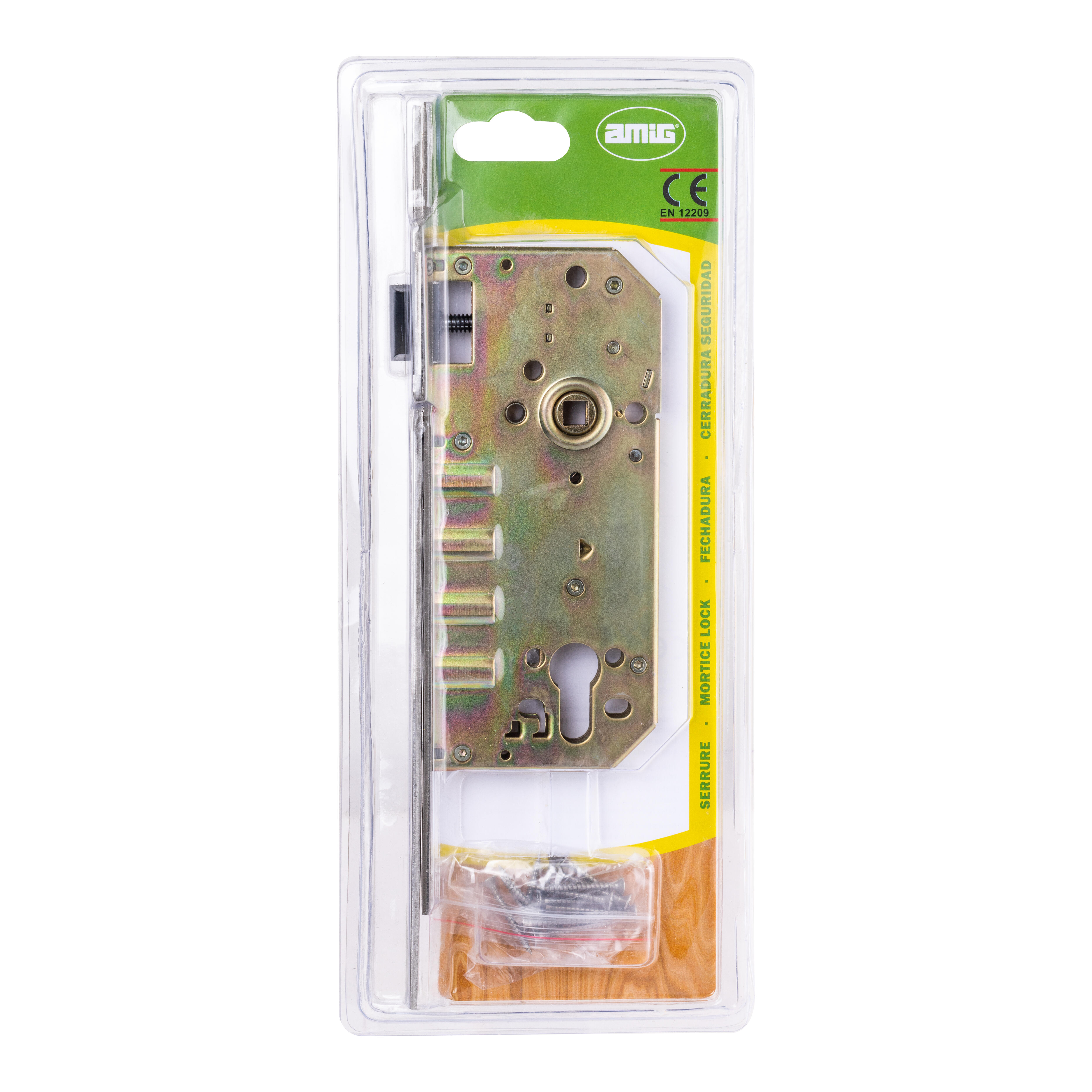 CERRADURA SEGURIDAD EMBUTIR PUERTA DE MADERA 50MM INOXIDABLE 100 AMIG - 4