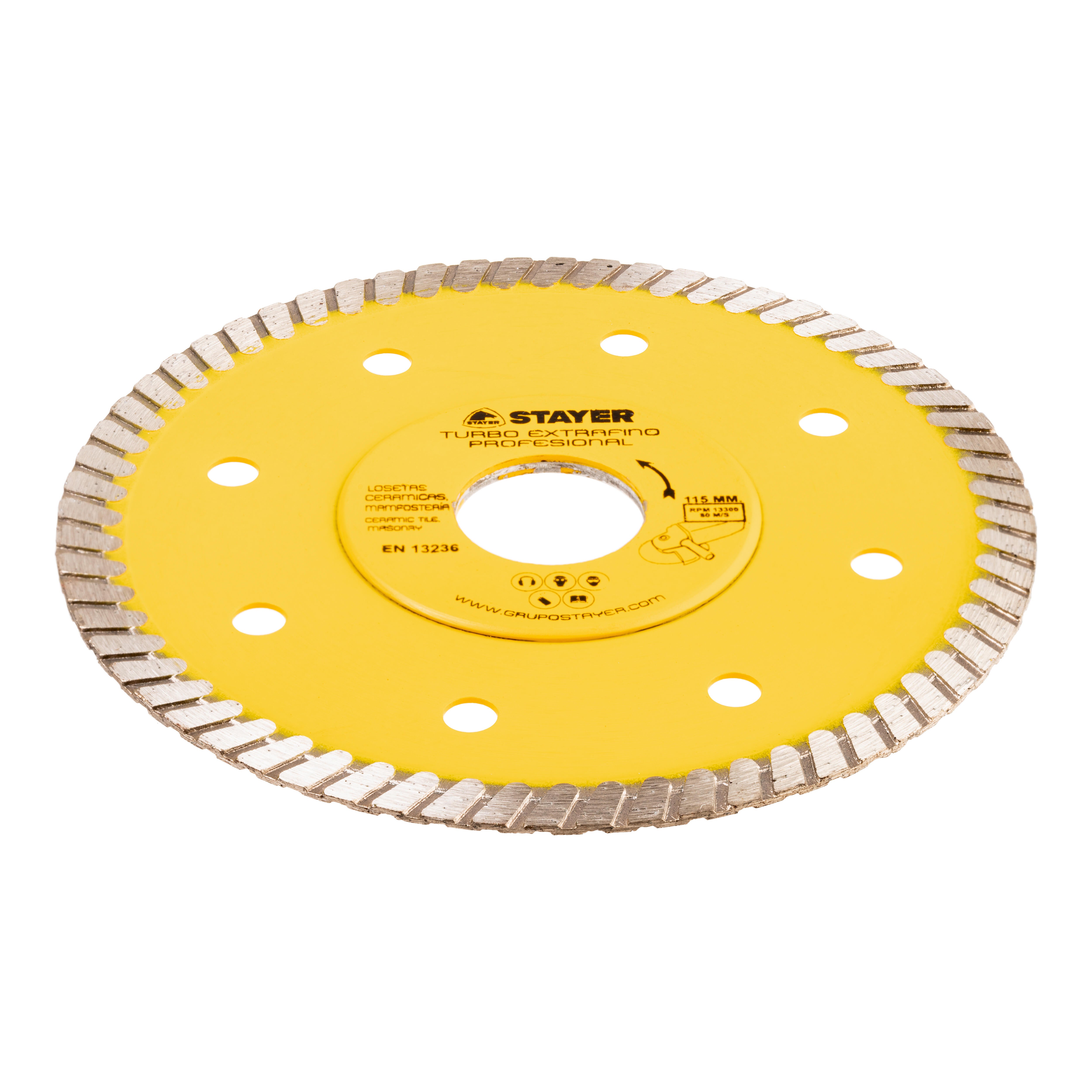 DISCO DE DIAMANTE AMOLADORA CORTE CERÁMICO BANDA CONTÍNUA TURBO EXTRAFINO 115MM STAYER - 4