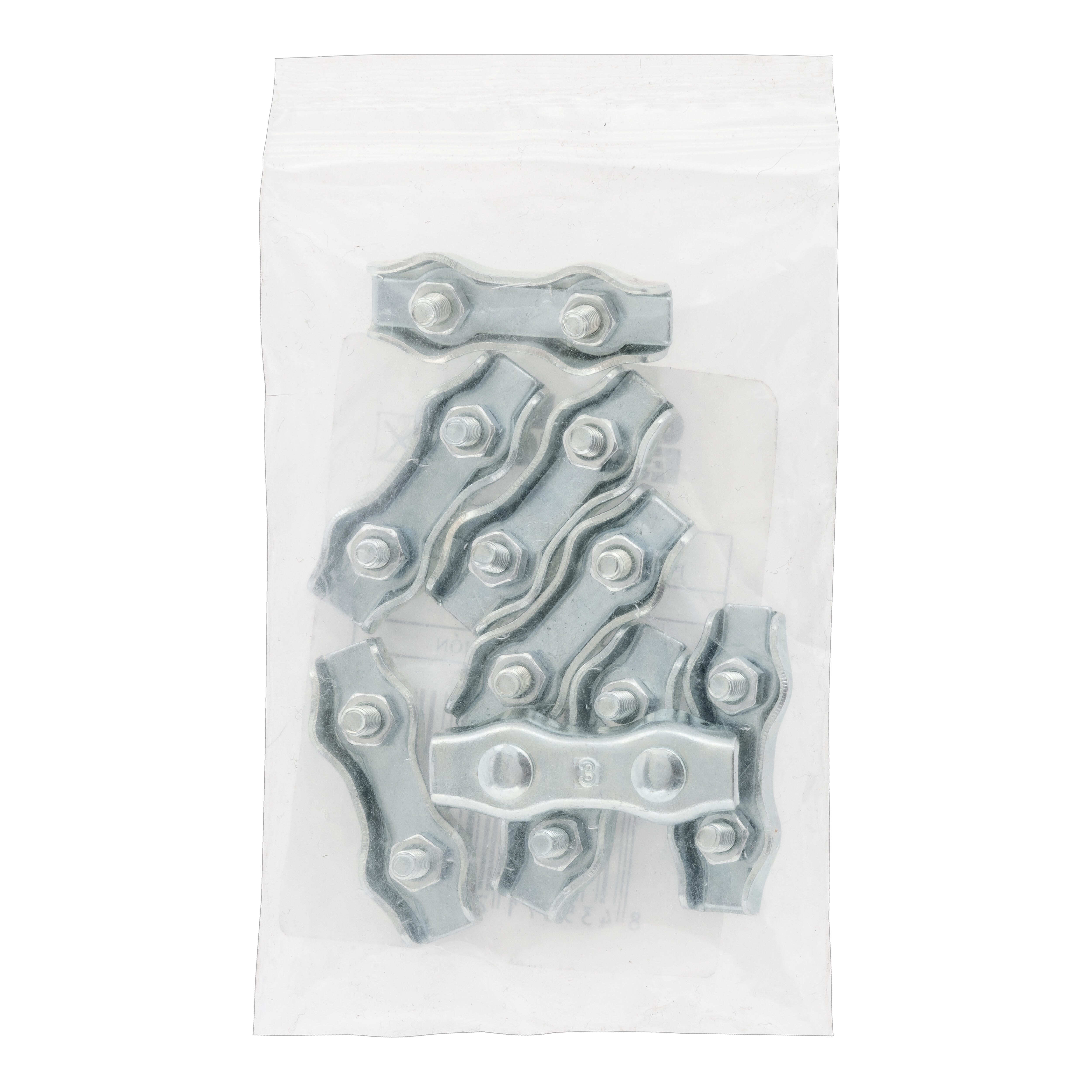 SUJETACABLE PLANO DOBLE GALVANIZADO 3 MM. 8 UDS - 3