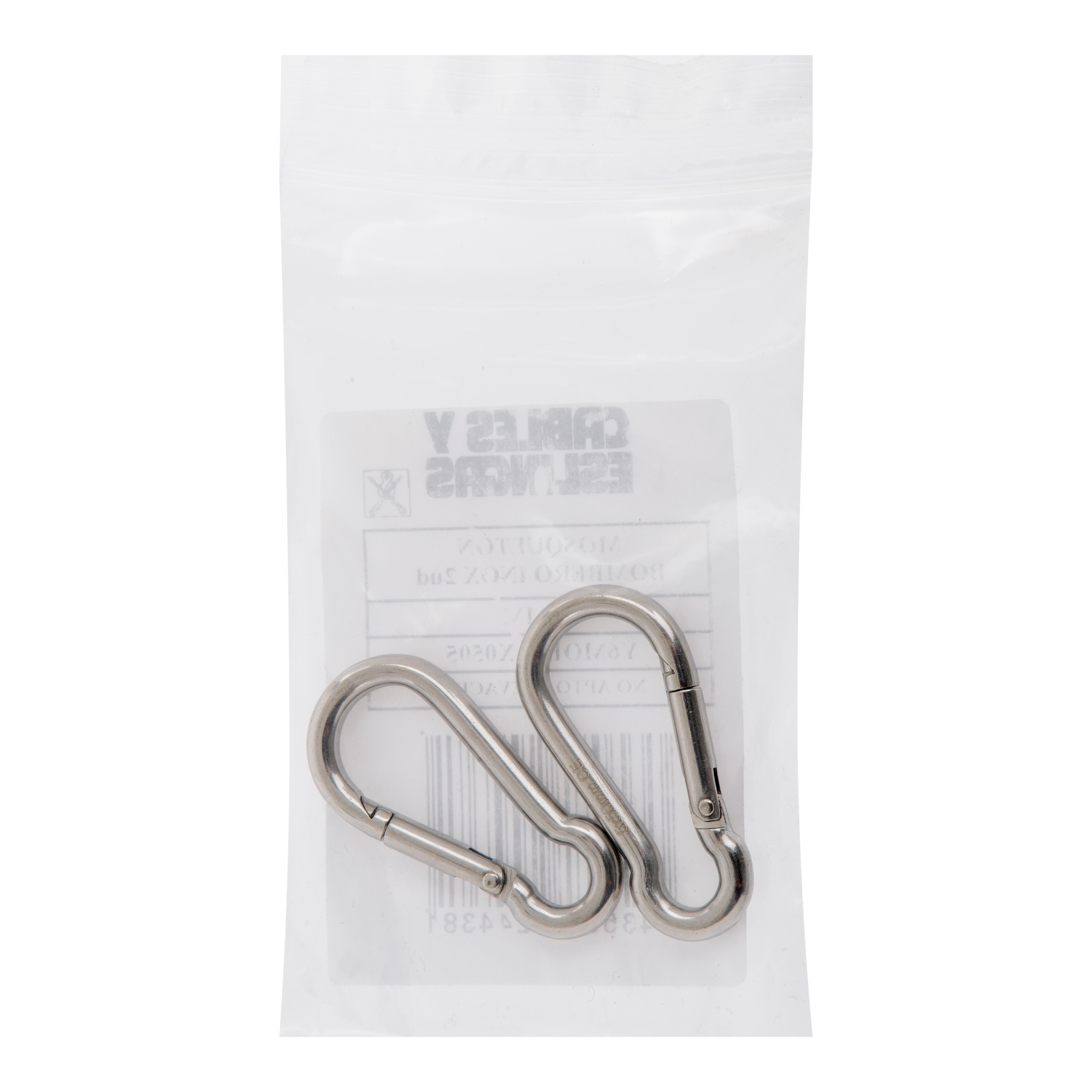 MOSQUETON  BOMBERO ACERO INOXIDABLE 5 MM. 2 UDS - 2