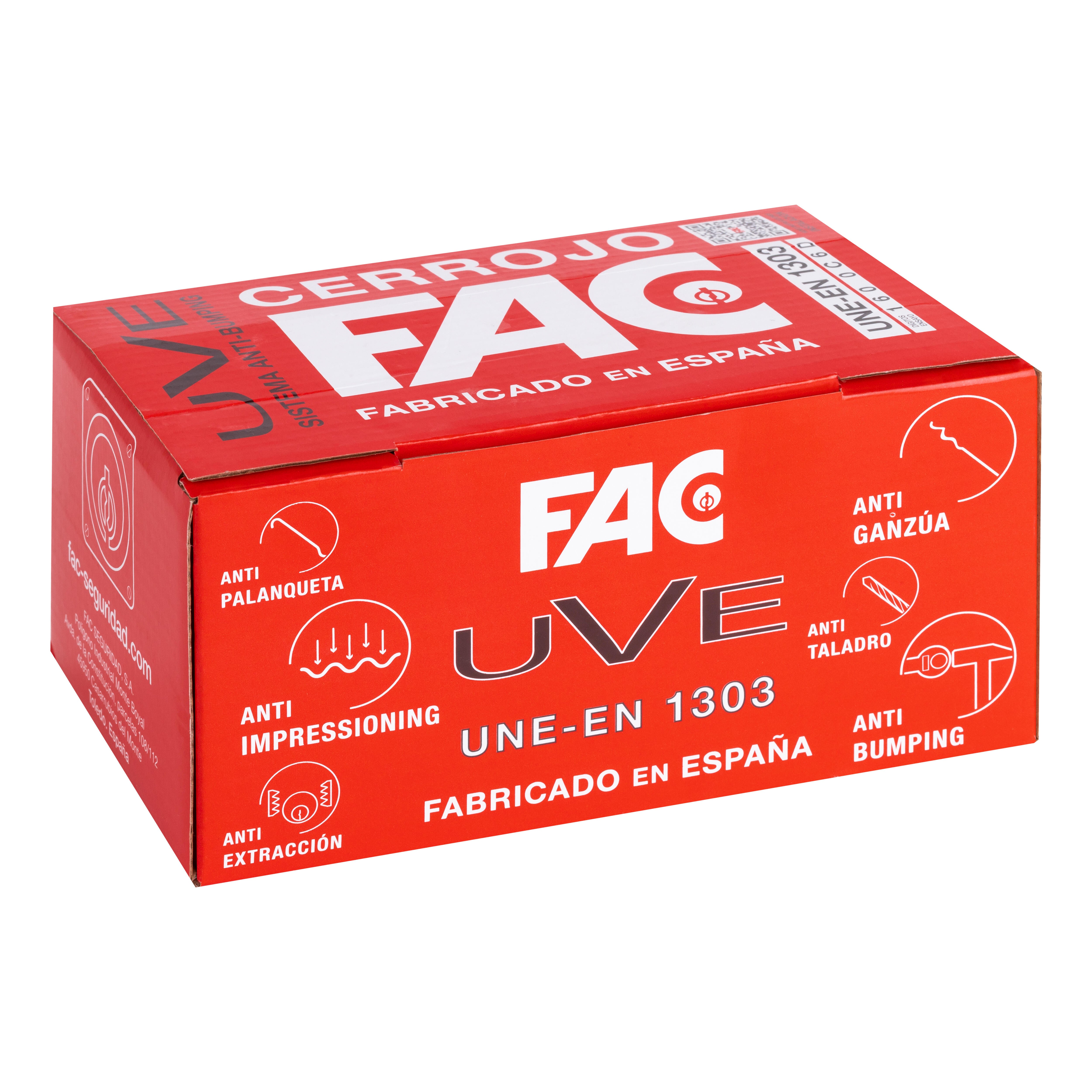 CERROJO PUERTA DE SEGURIDAD ANTIBUMPING PARA INTERIOR Y EXTERIOR NIQUELADO 5 LLAVES FAC - 4