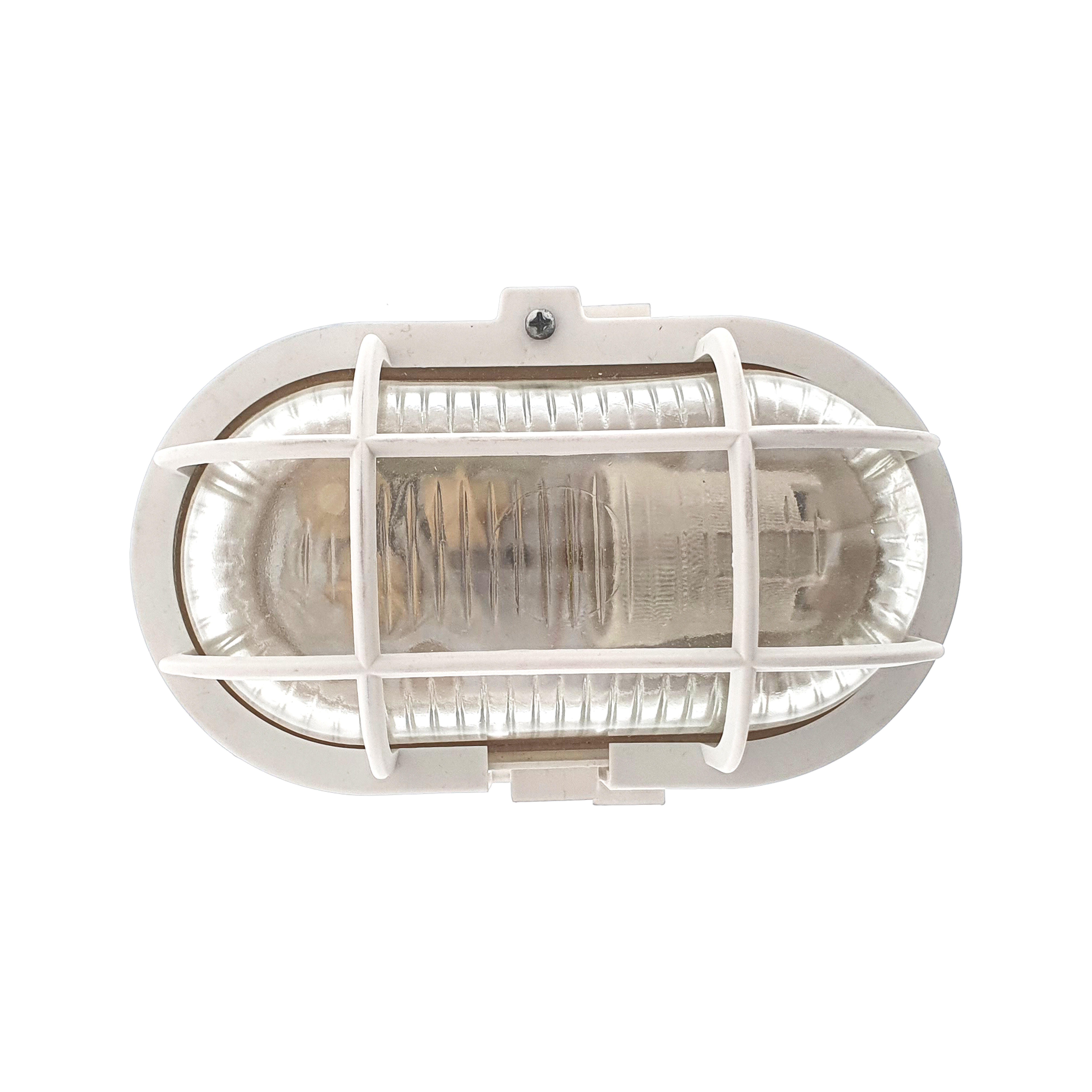 APLIQUE ANTIVANDÁLICO OVAL REJILLA PLASTICA BLANCO - 4