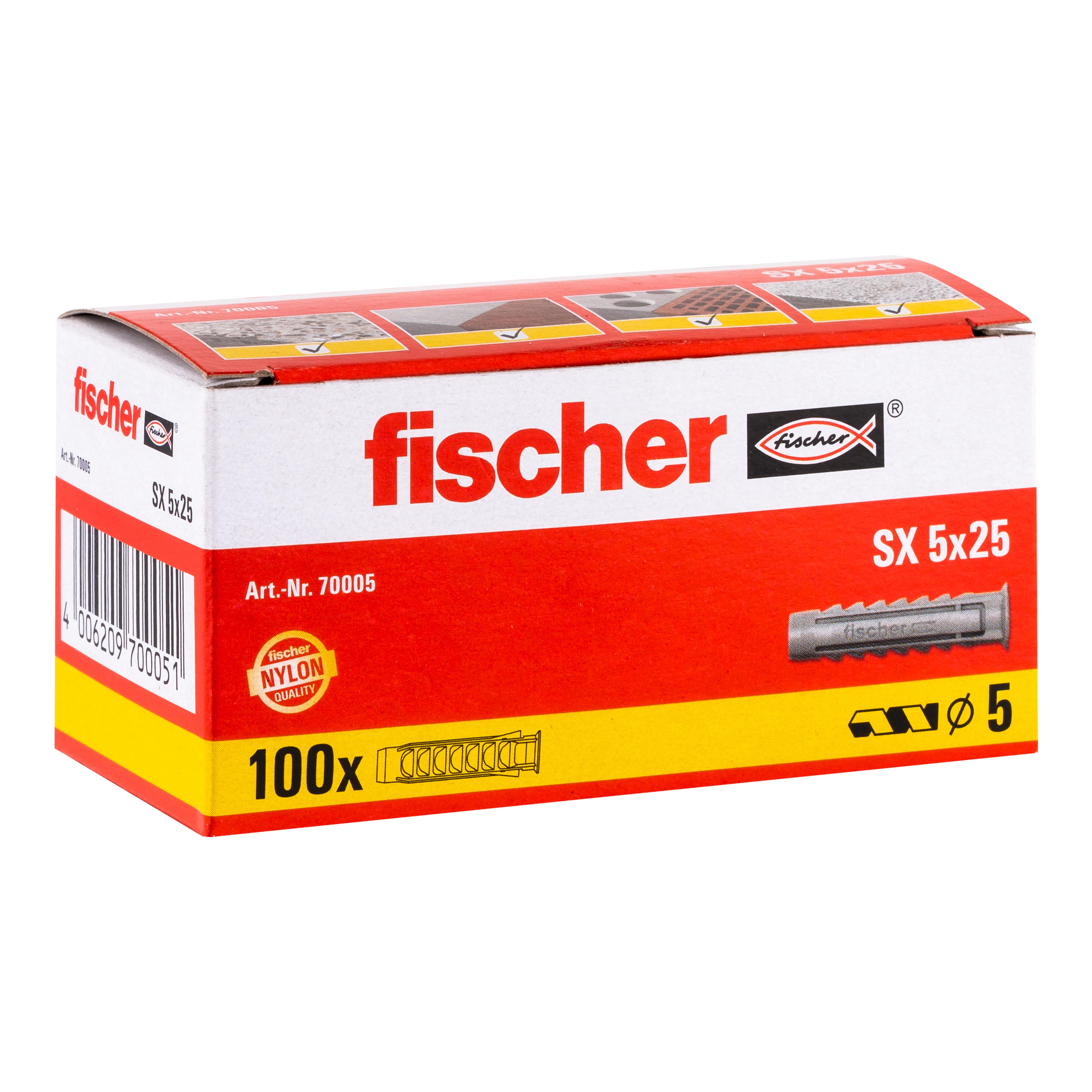 TACO NYLON DE EXPANSION  SX 5 X 25  MM. FISCHER. 100 UDS - 4