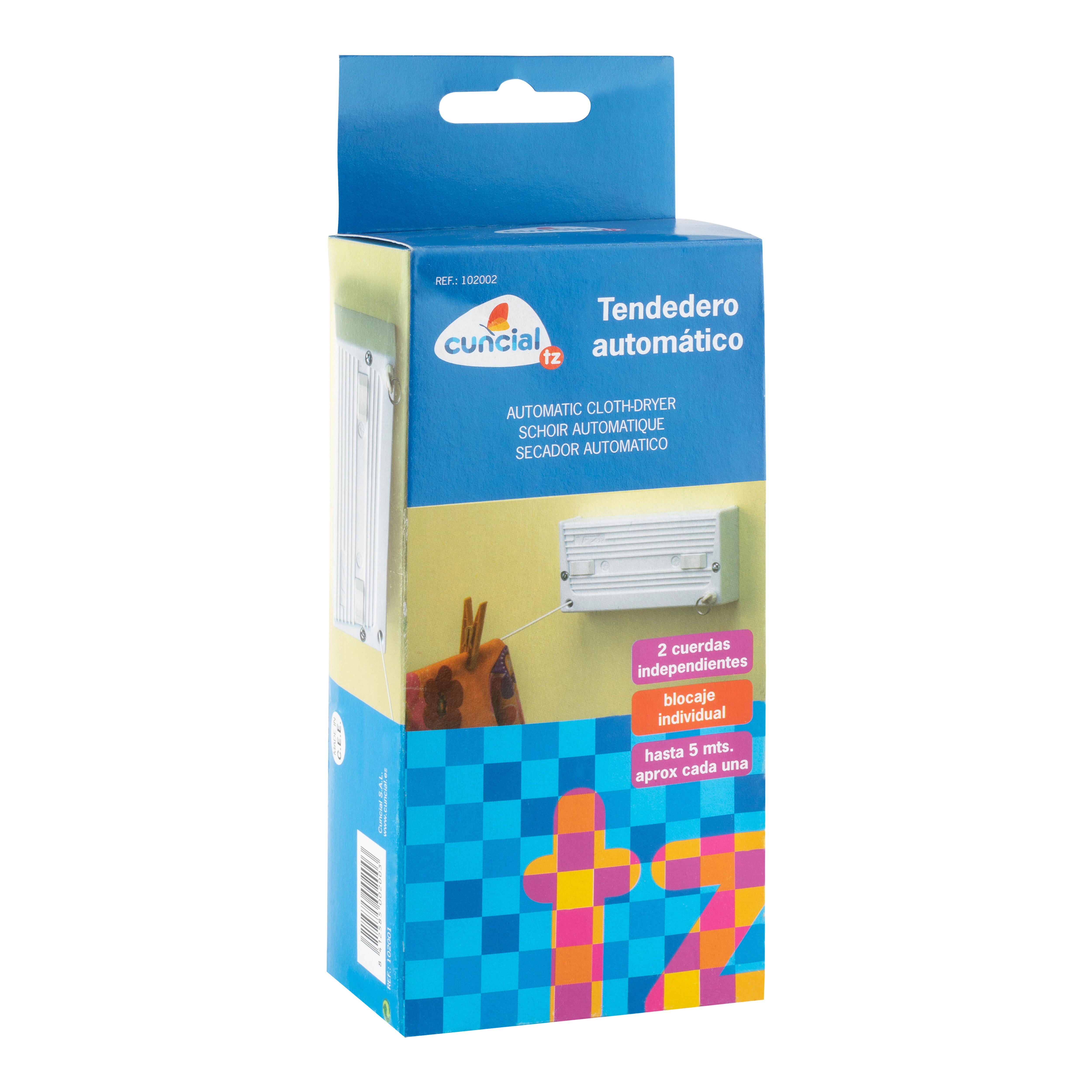 TENDEDERO DE ROPA  2 CUERDAS EXTENSIBLE DE PARED EXTERIOR E INTERIOR - 4