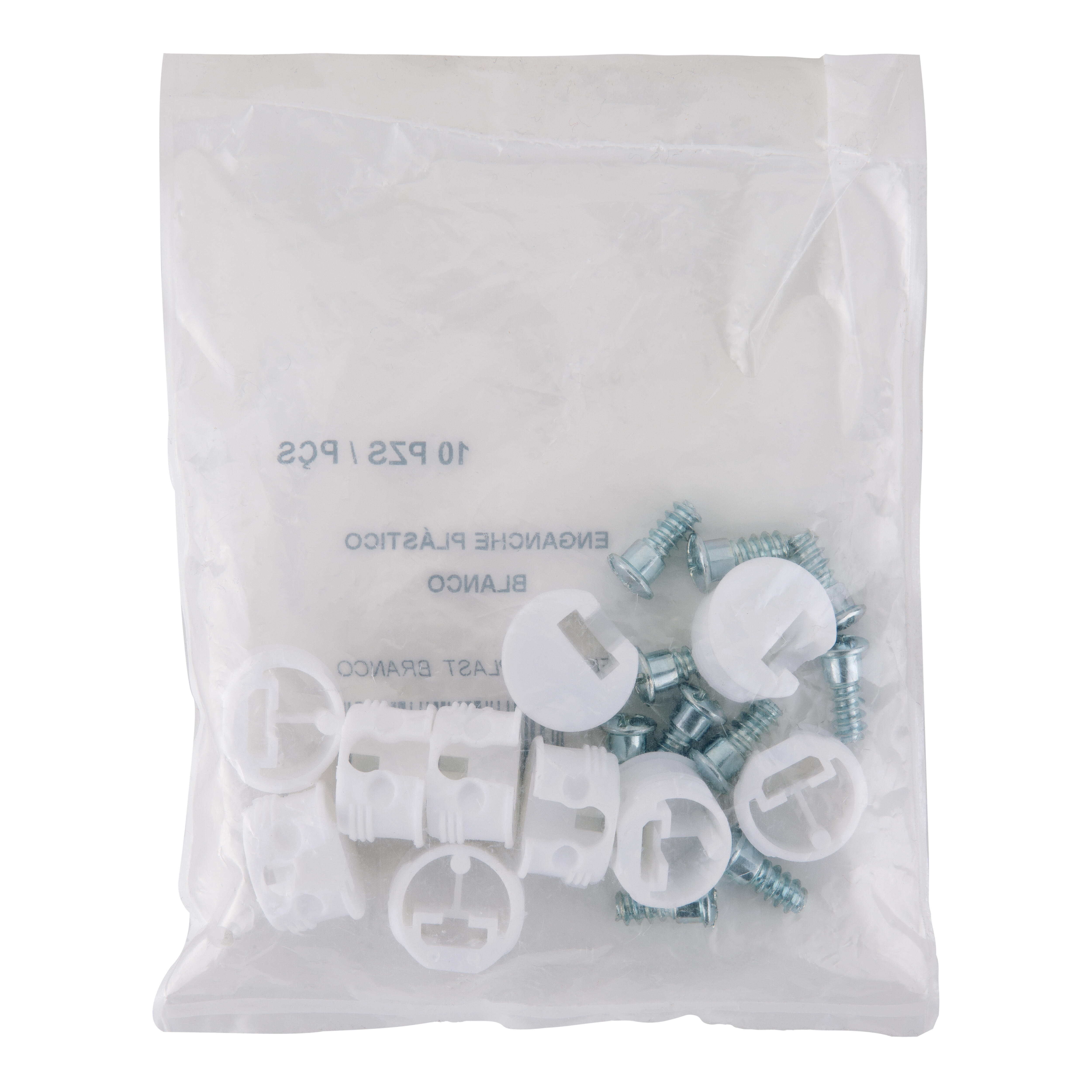 SOPORTE INVISIBLE A PRESION PLASTICO  20 MM BLANCO. 10 UDS - 4