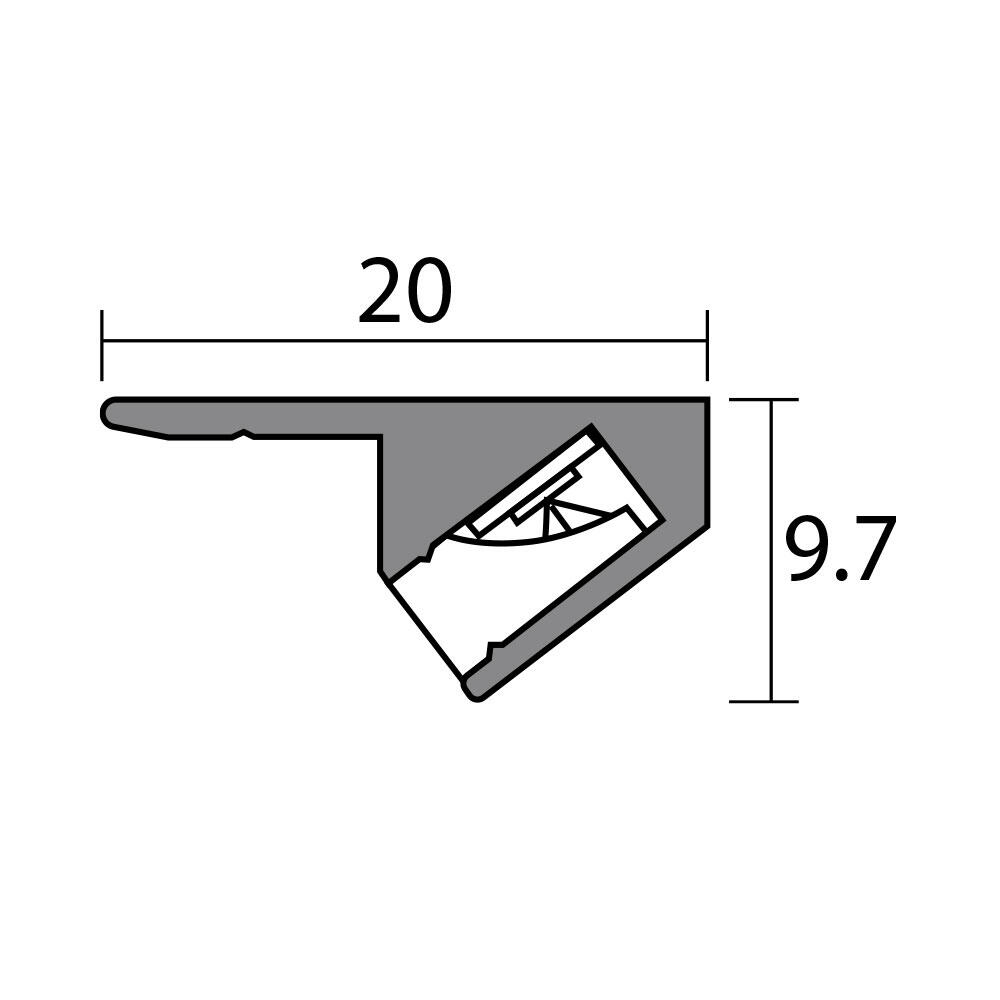 PERFIL LED 200CM ESQUINA BAJO MUEBLE - 3