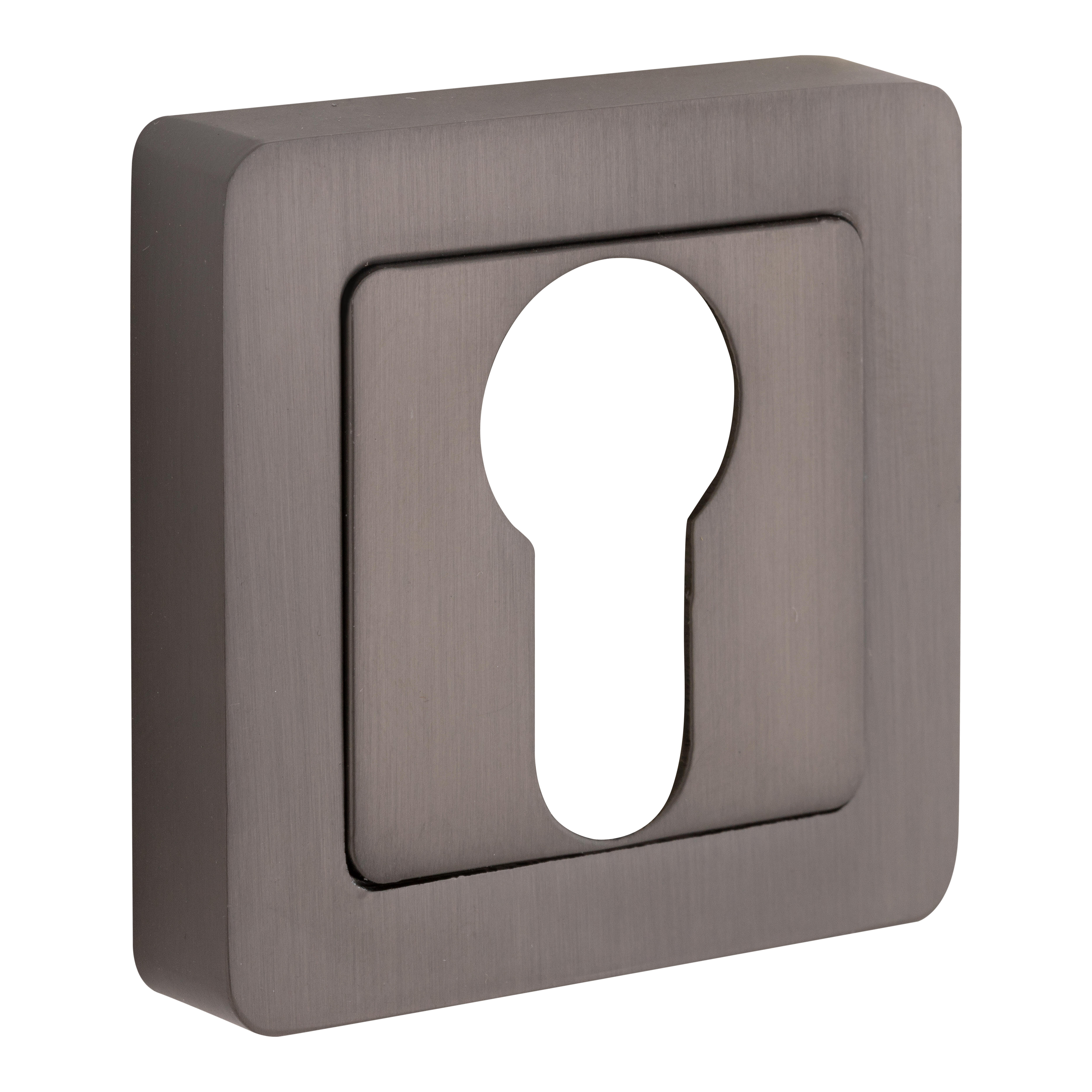 ESCUDO BOCALLAVE CUADRADO ZAMACK GRAFITO MATE - 2