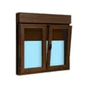 VENTANA PVC OSCILOBATIENTE  CON PERSIANA NOGAL 120X118CM - 4