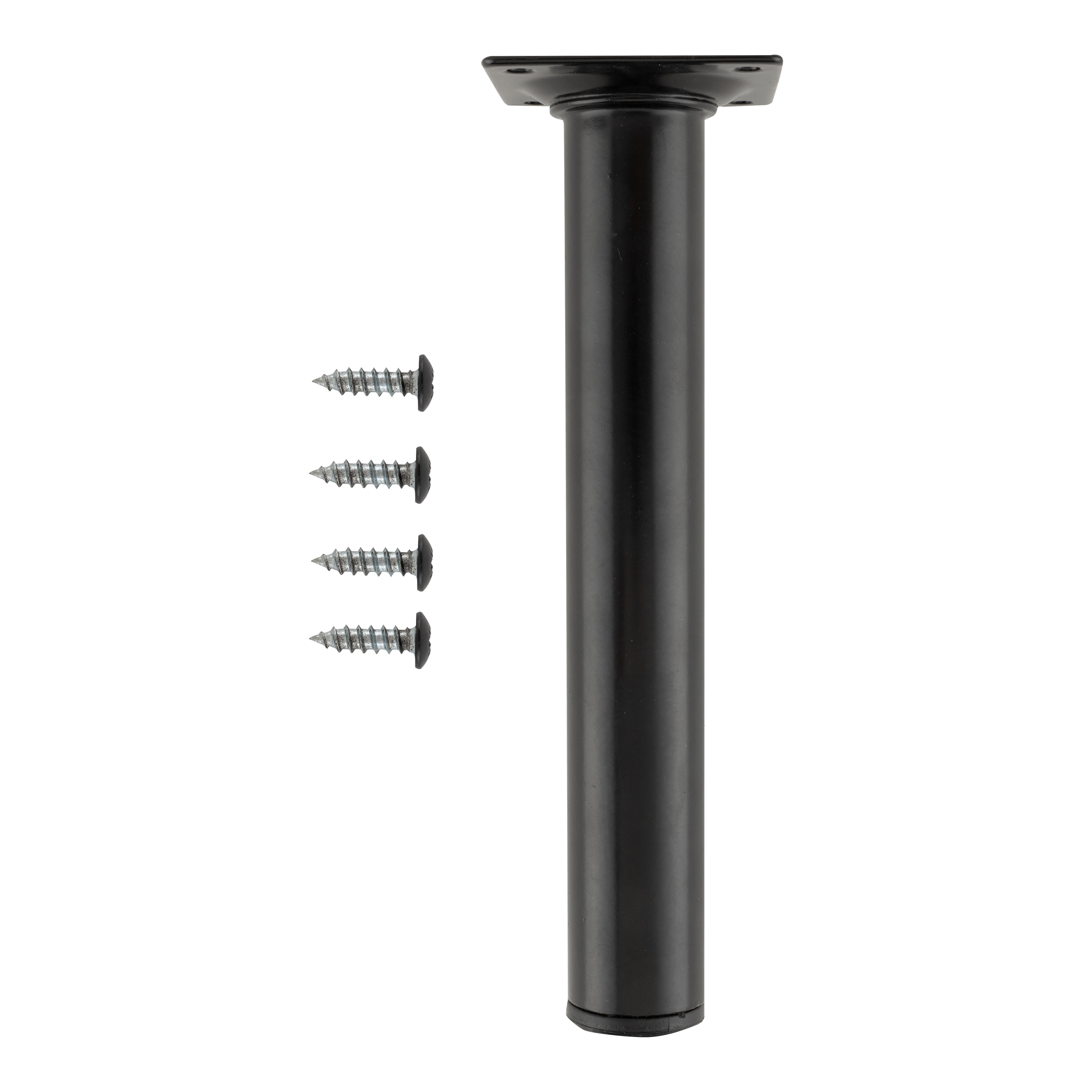 PATA MUEBLE ACERO REDONDA 200MM 30MM NEGRA. - 2