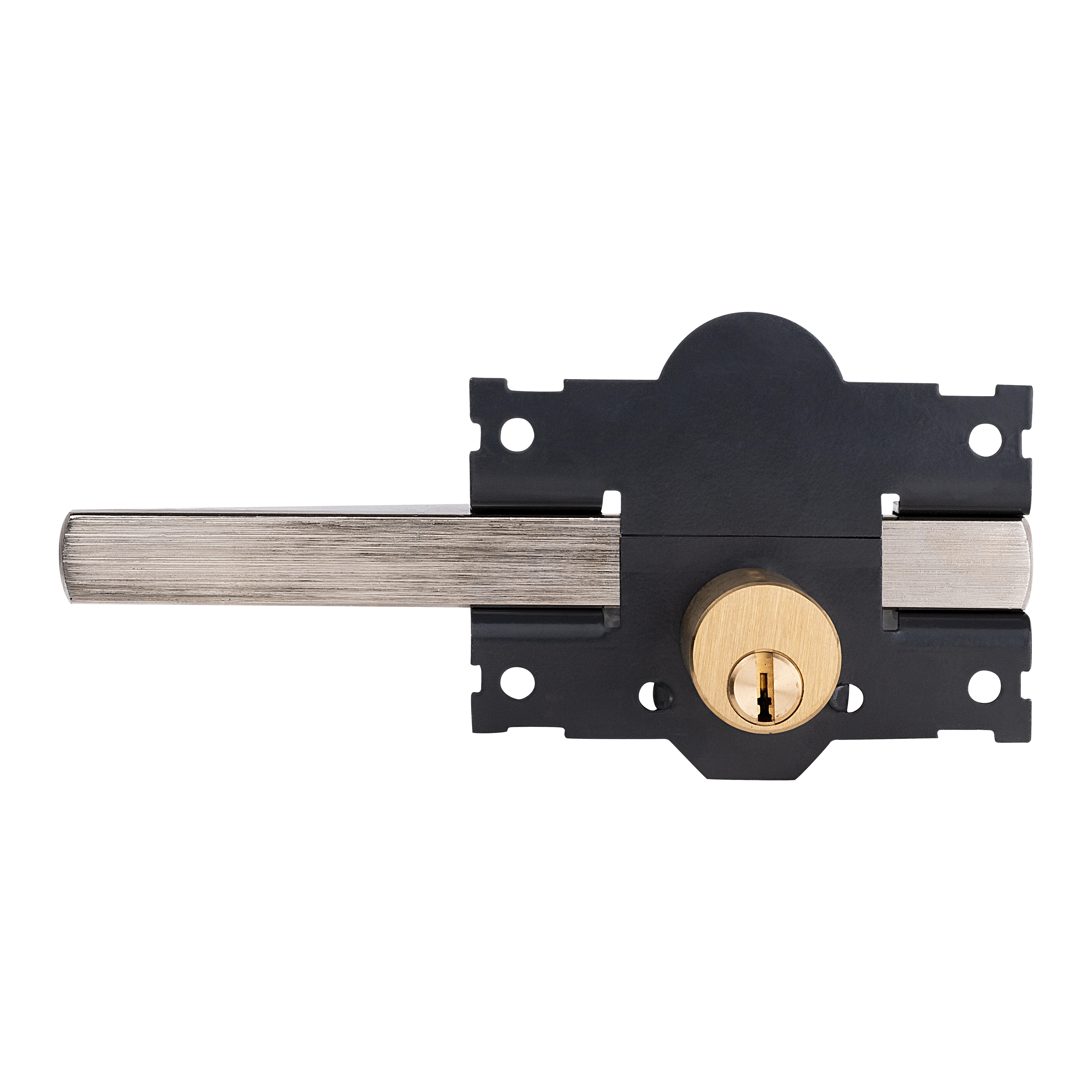 CERROJO PUERTA DE SEGURIDAD PARA INTERIOR Y EXTERIOR PINTADO 3 LLAVES TRABA - 2