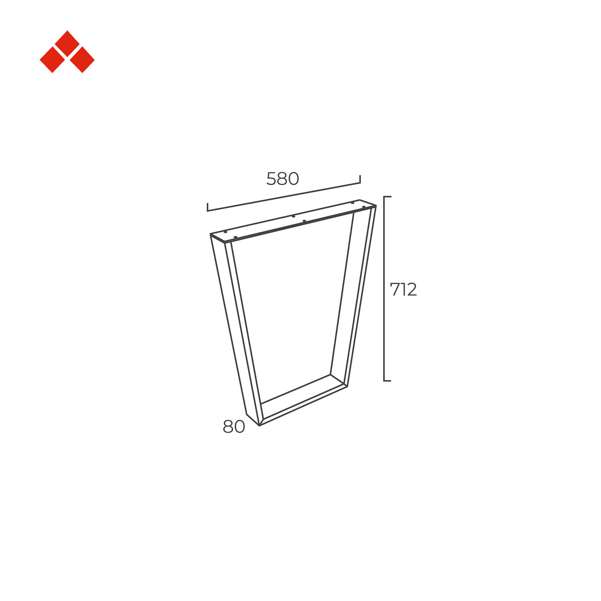 PATA ACERO TRAPECIO INVERTIDO 71.2X58X8CM NEGRO - 7