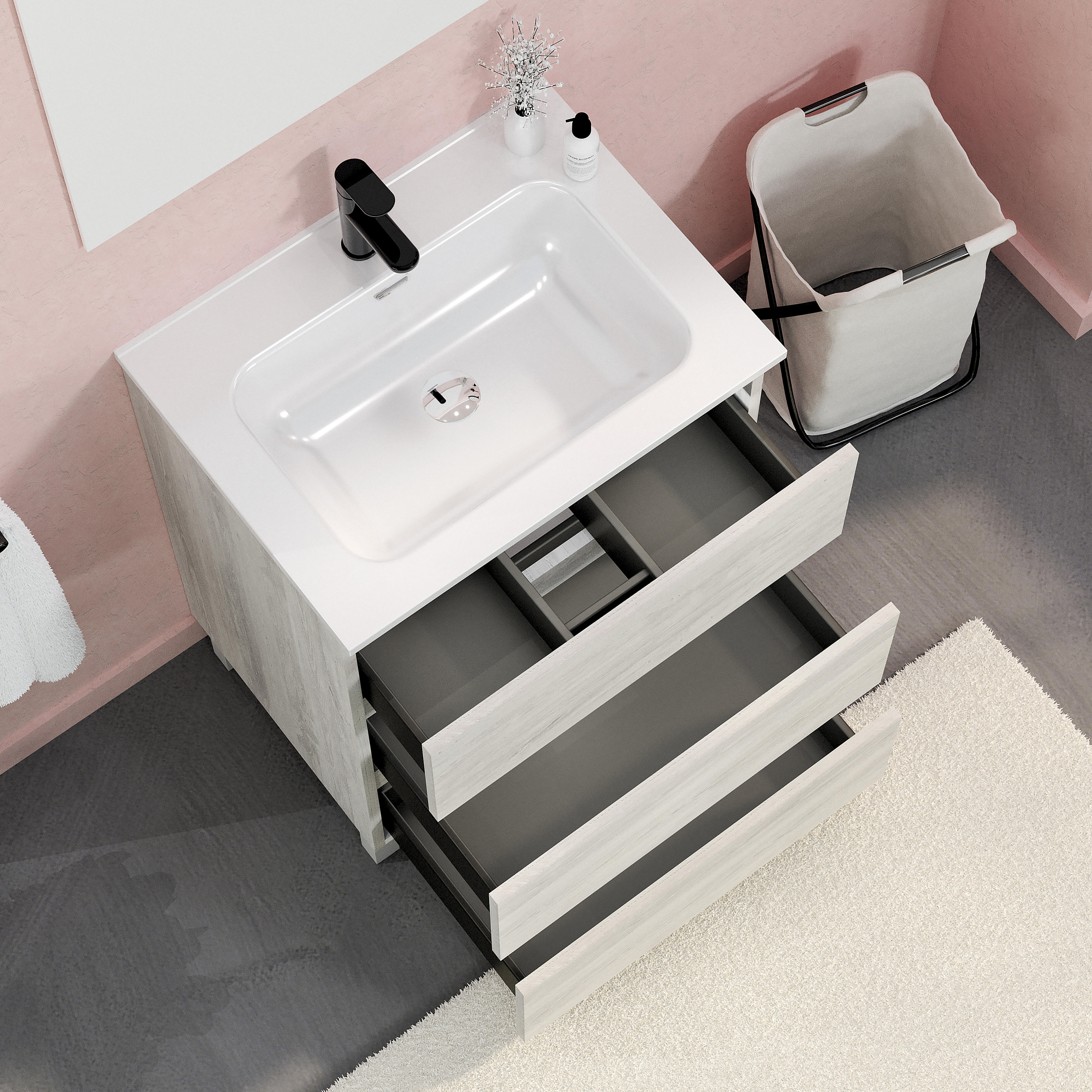 MUEBLE DE BAÑO MAR ROBLE CLARO 60X46CM - 4