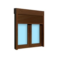VENTANA PVC OSCILOBATIENTE  CON PERSIANA NOGAL 120X138CM - 4