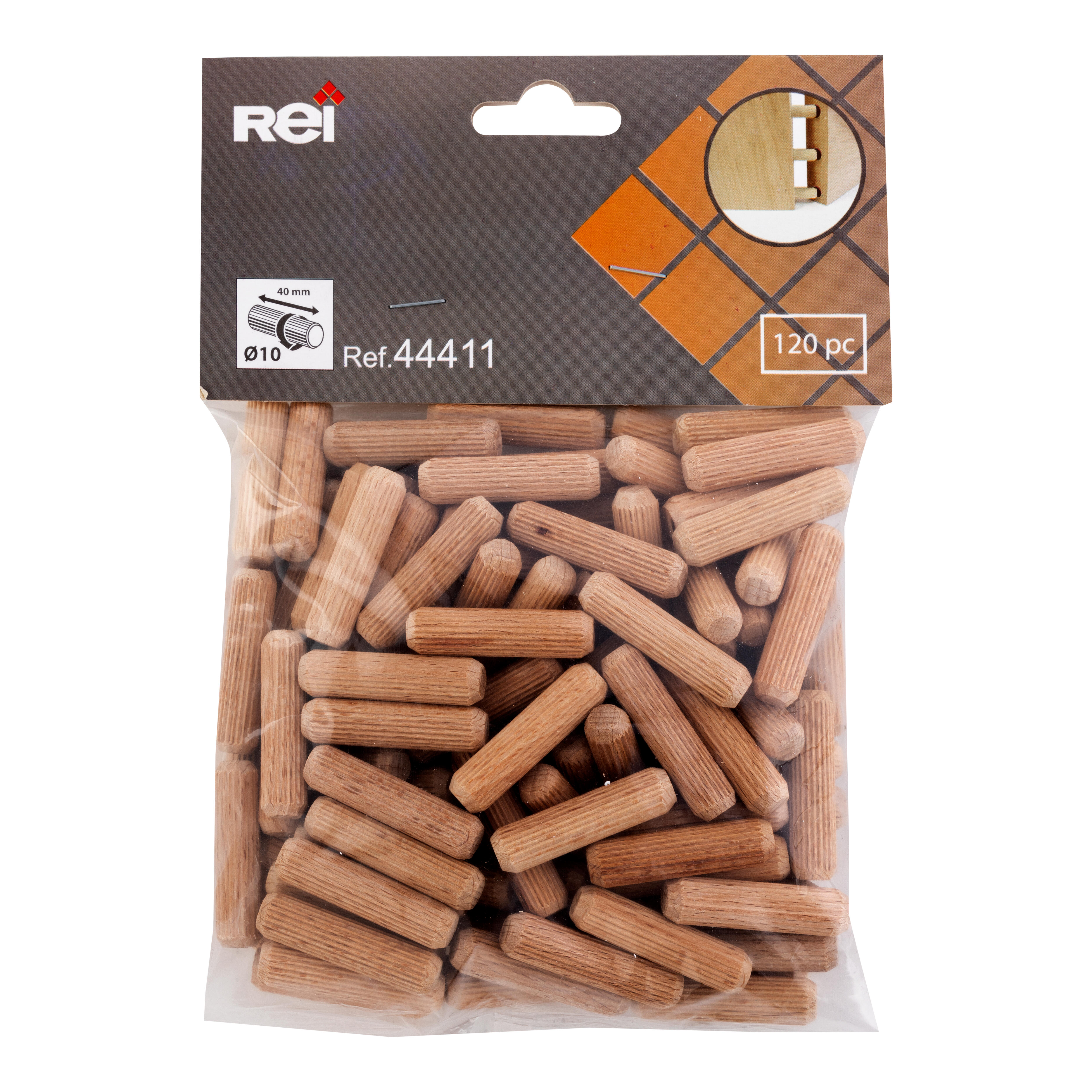 ESPIGA DE MADERA PARA ENSAMBLAR  10 X 40 MM. 120 UDS - 3